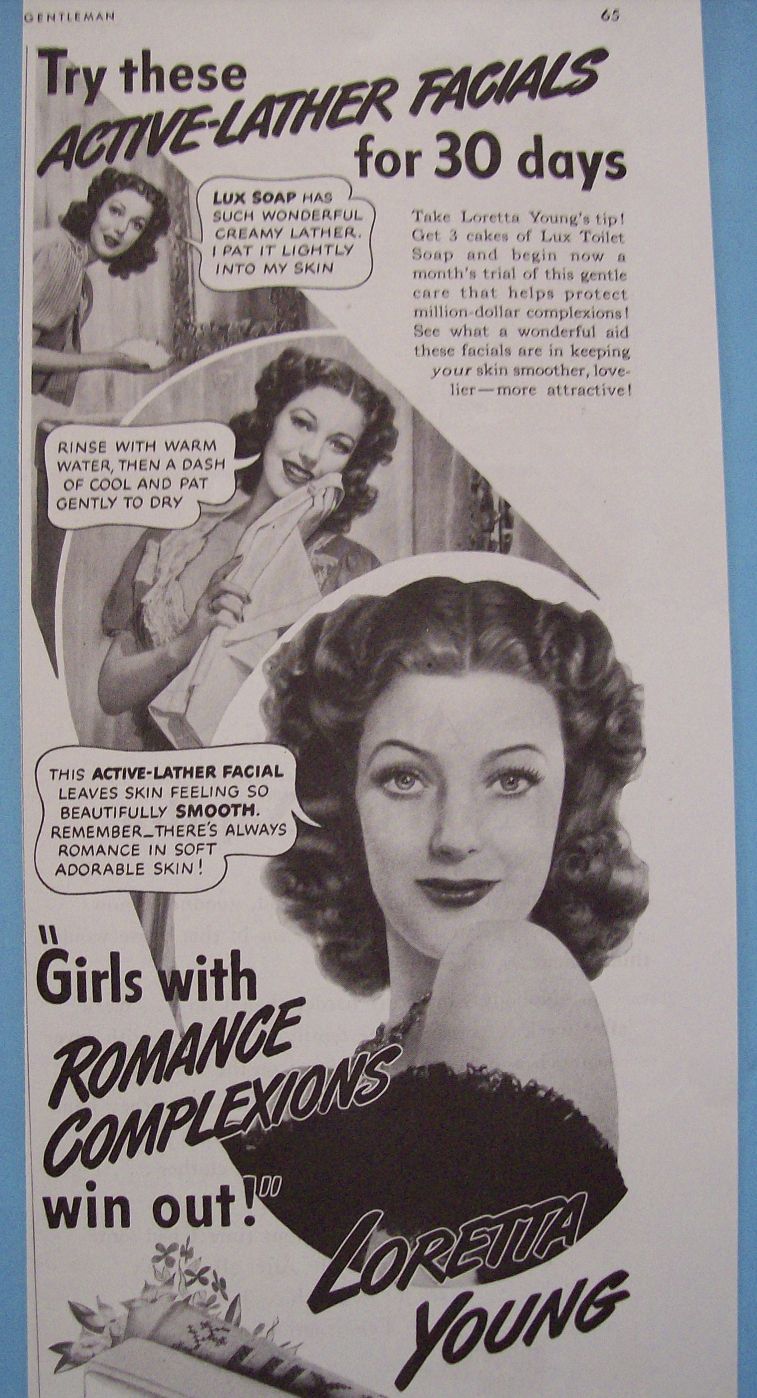 Vintage Ad: 1942 Lux Toilet Soap w/ Loretta Young