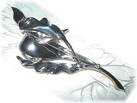 Gold and Rhodium Silver 5 Inch Lily RhinestonePin