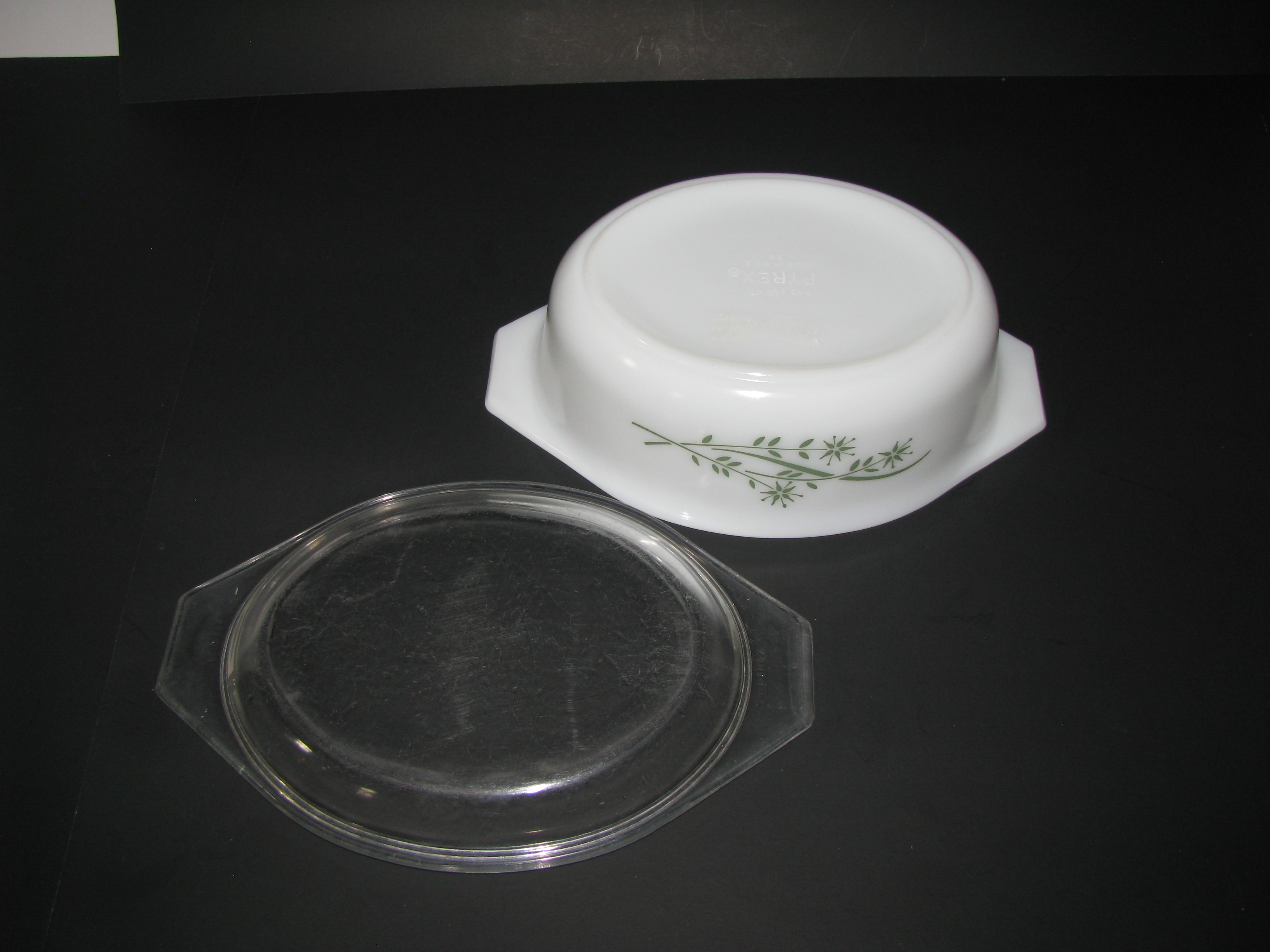 Vintage Pyrex Promo Honeysuckle Floral Casserole Dish