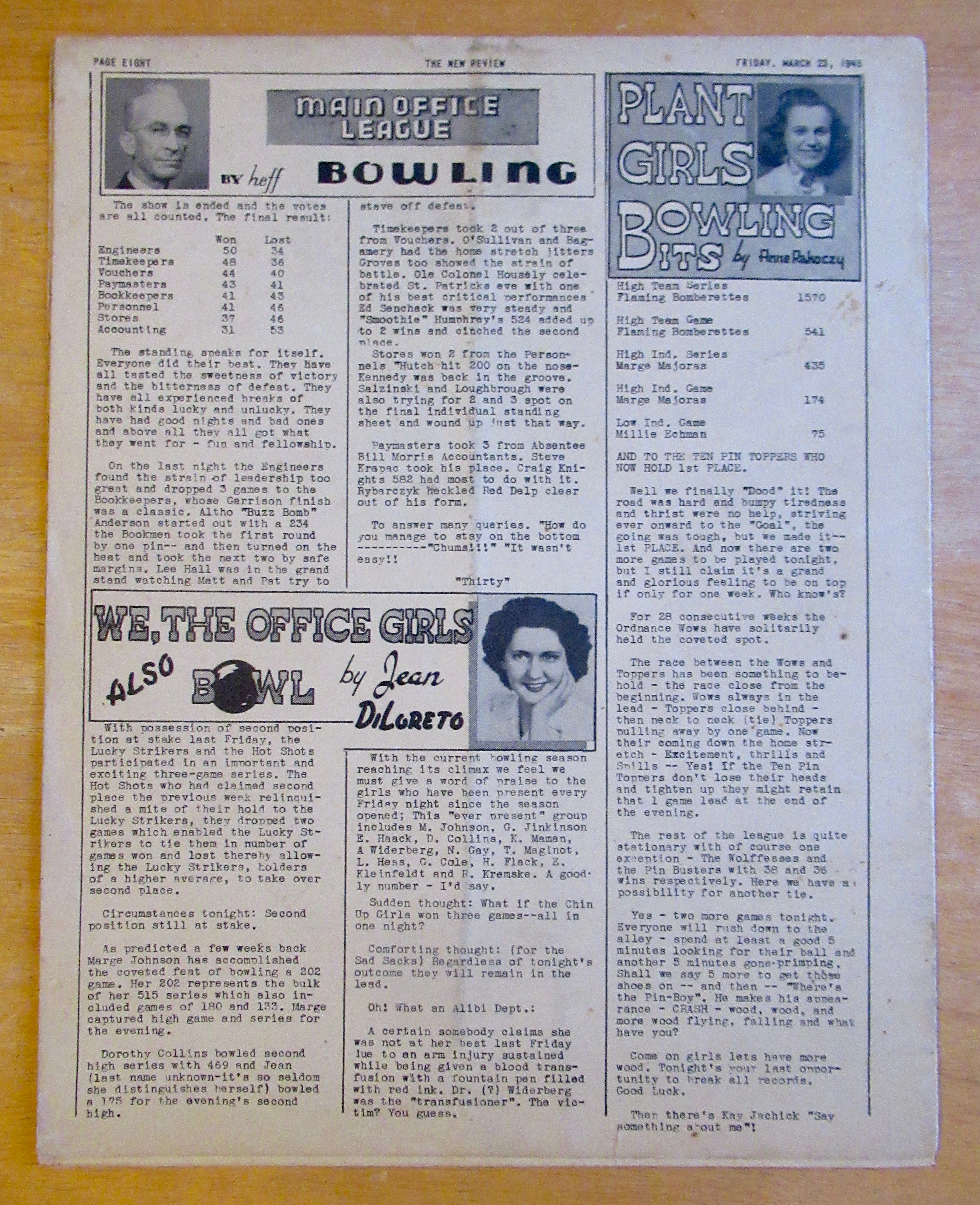 Original March 23, 1945 New Review Newsletter