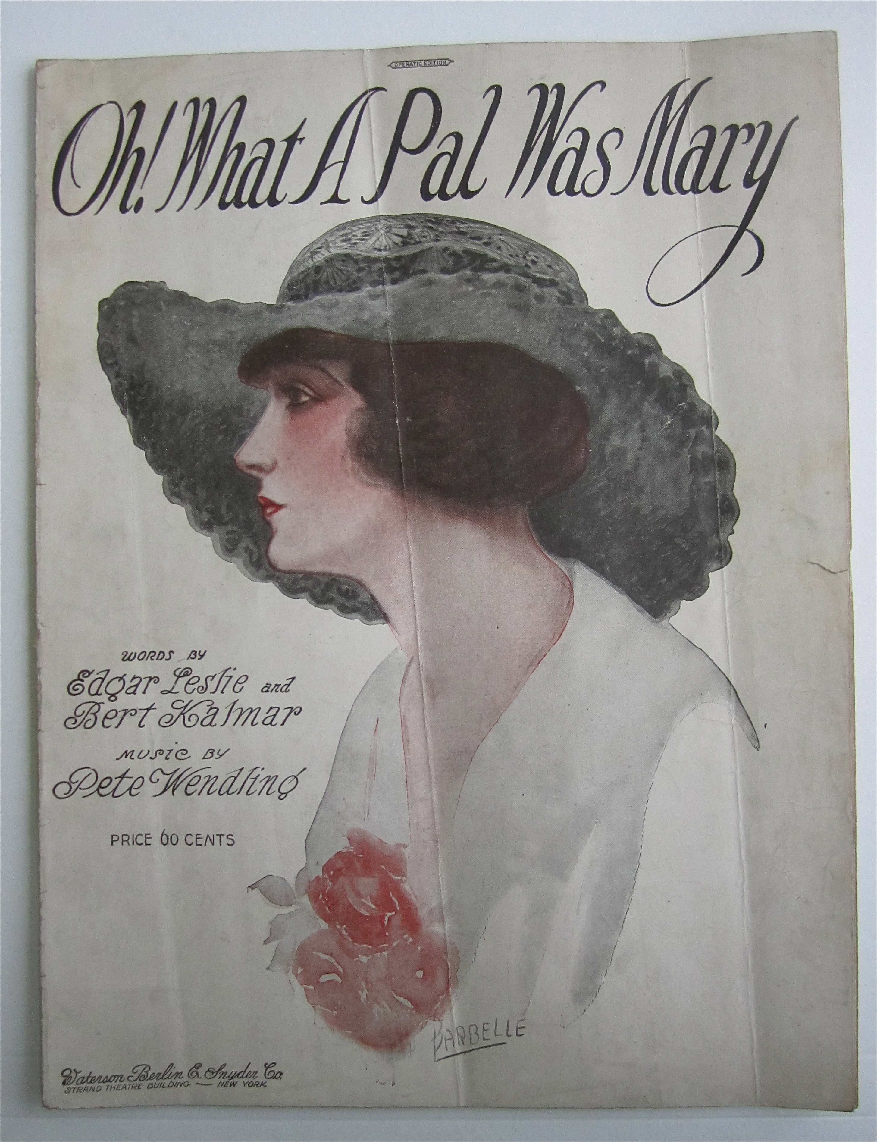 Sheet Music For 1919 Oh! What A Pal Was Mary