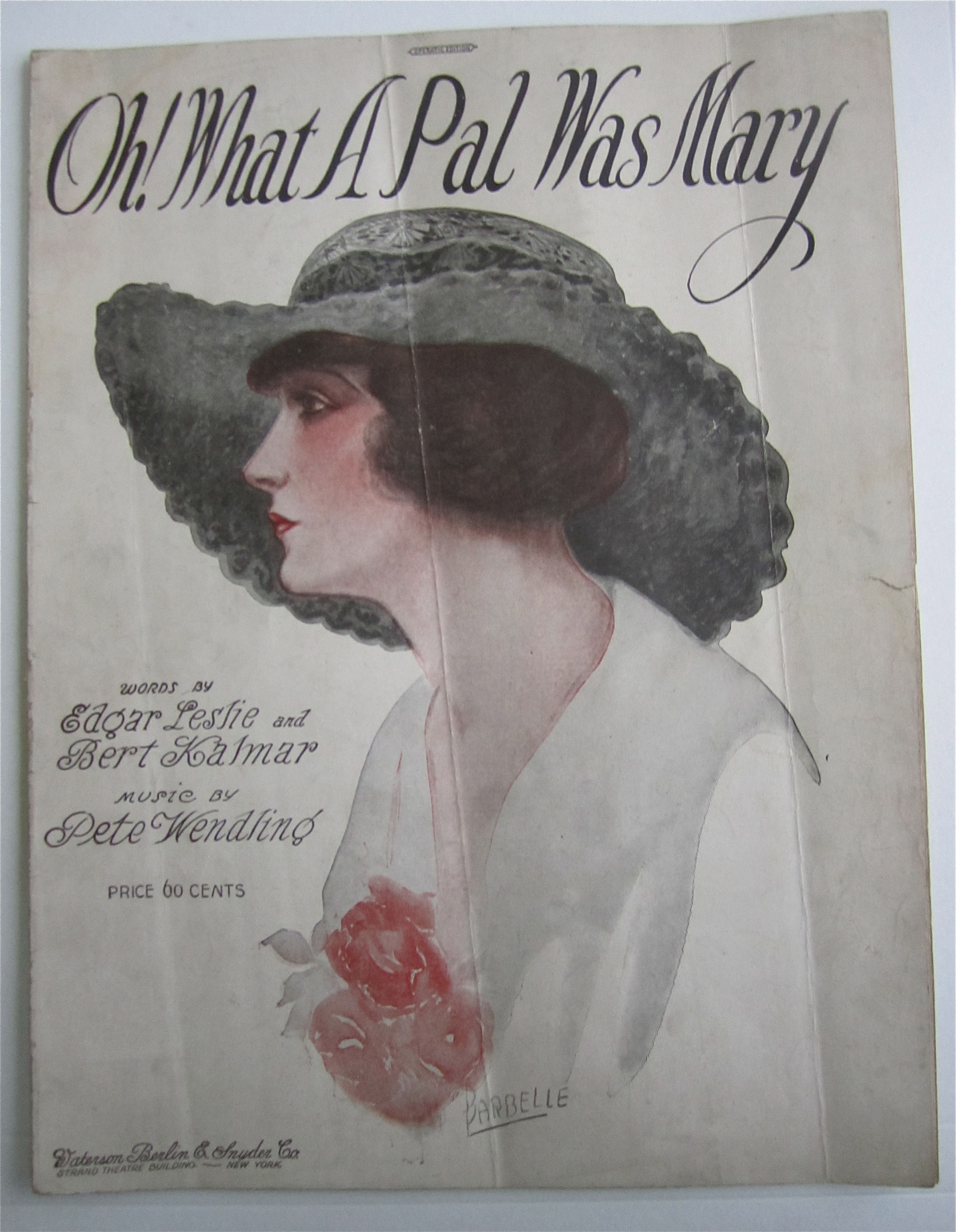 Sheet Music For 1919 Oh! What A Pal Was Mary