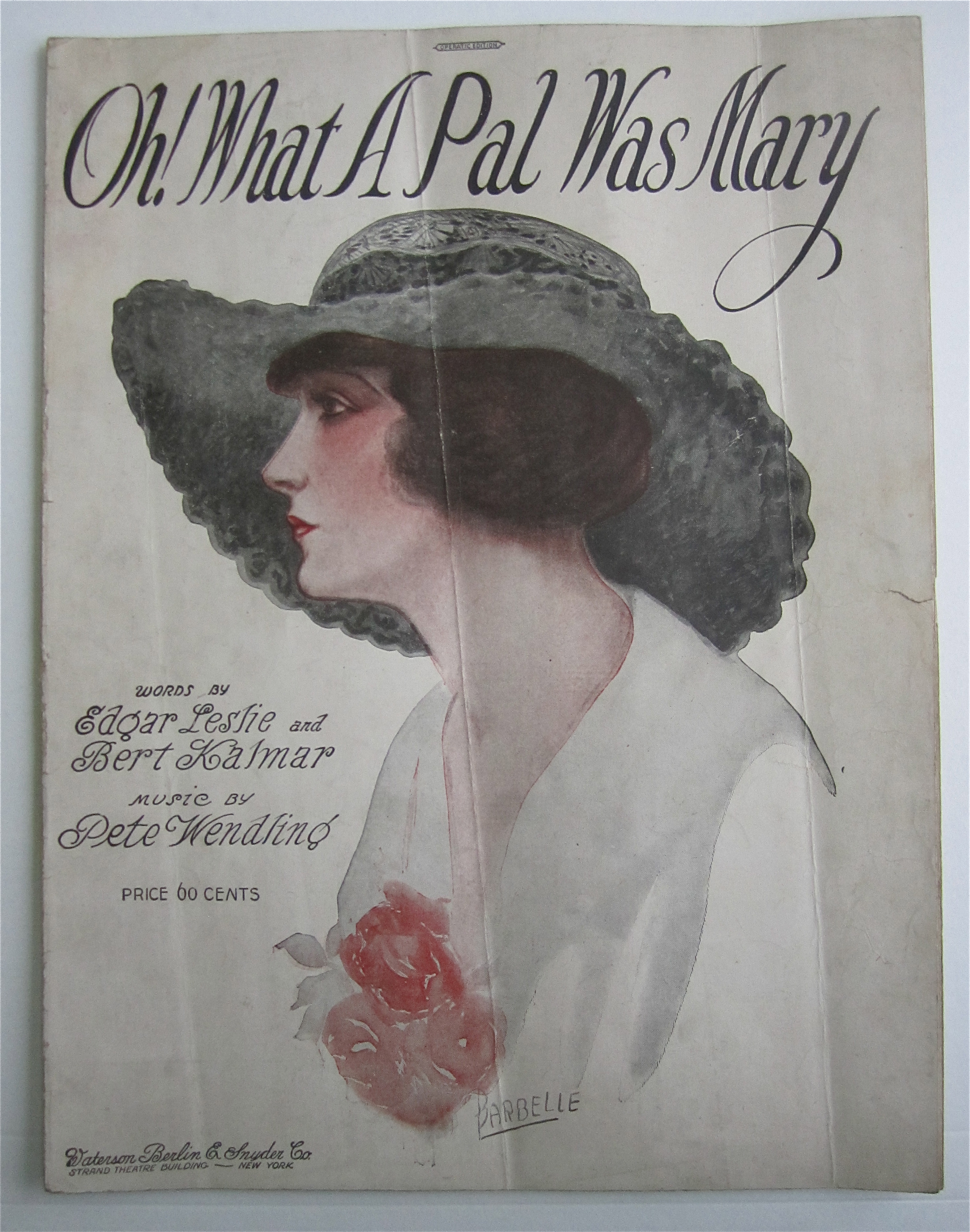 Sheet Music For 1919 Oh! What A Pal Was Mary