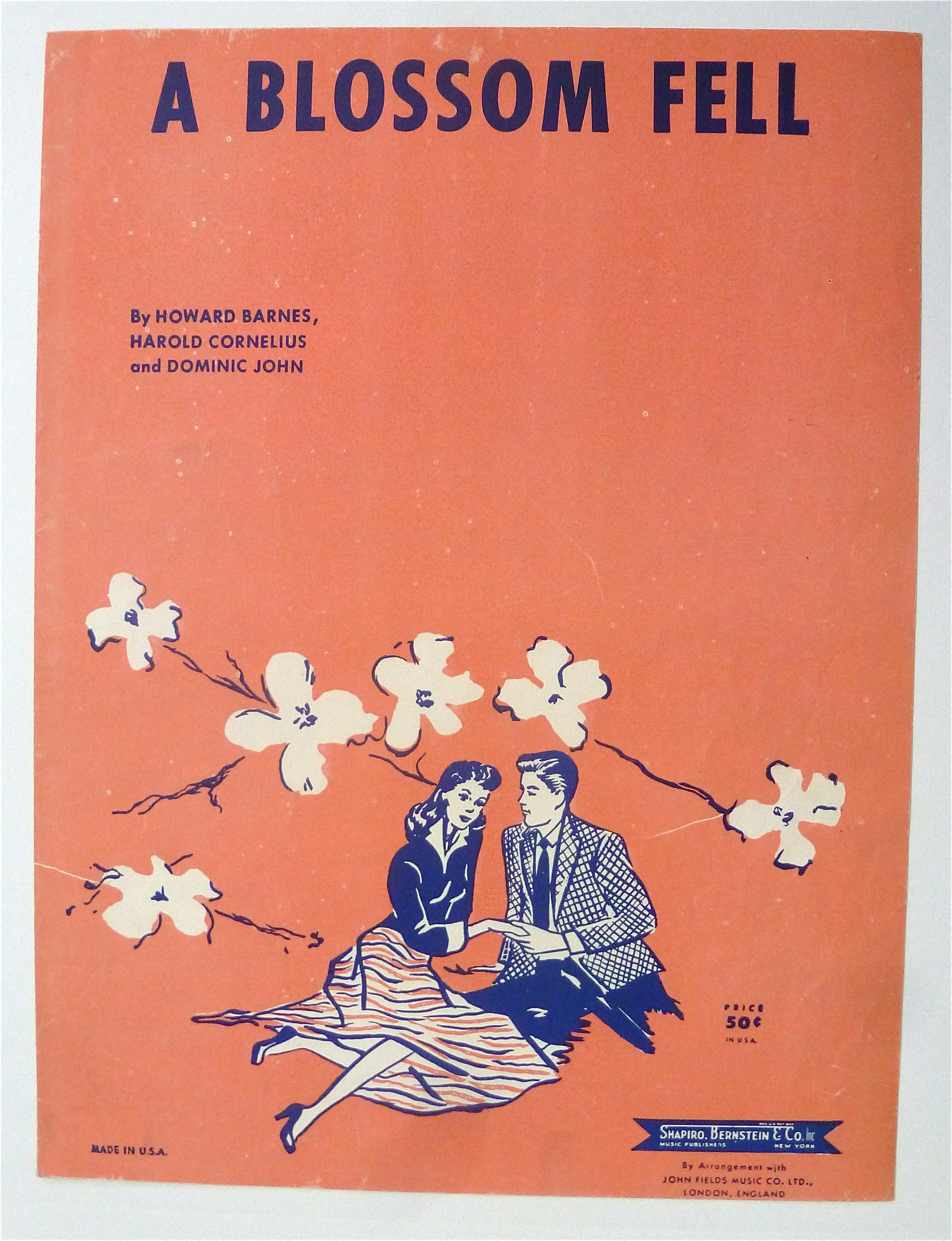 Sheet Music 1956 A Blossom Fell
