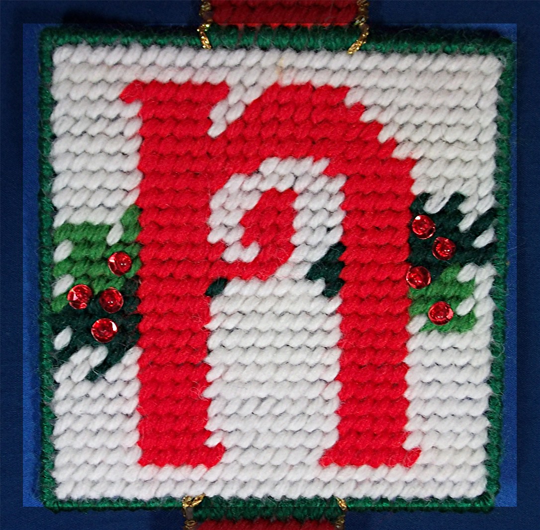 Christmas NOEL door hanging, cross stitch