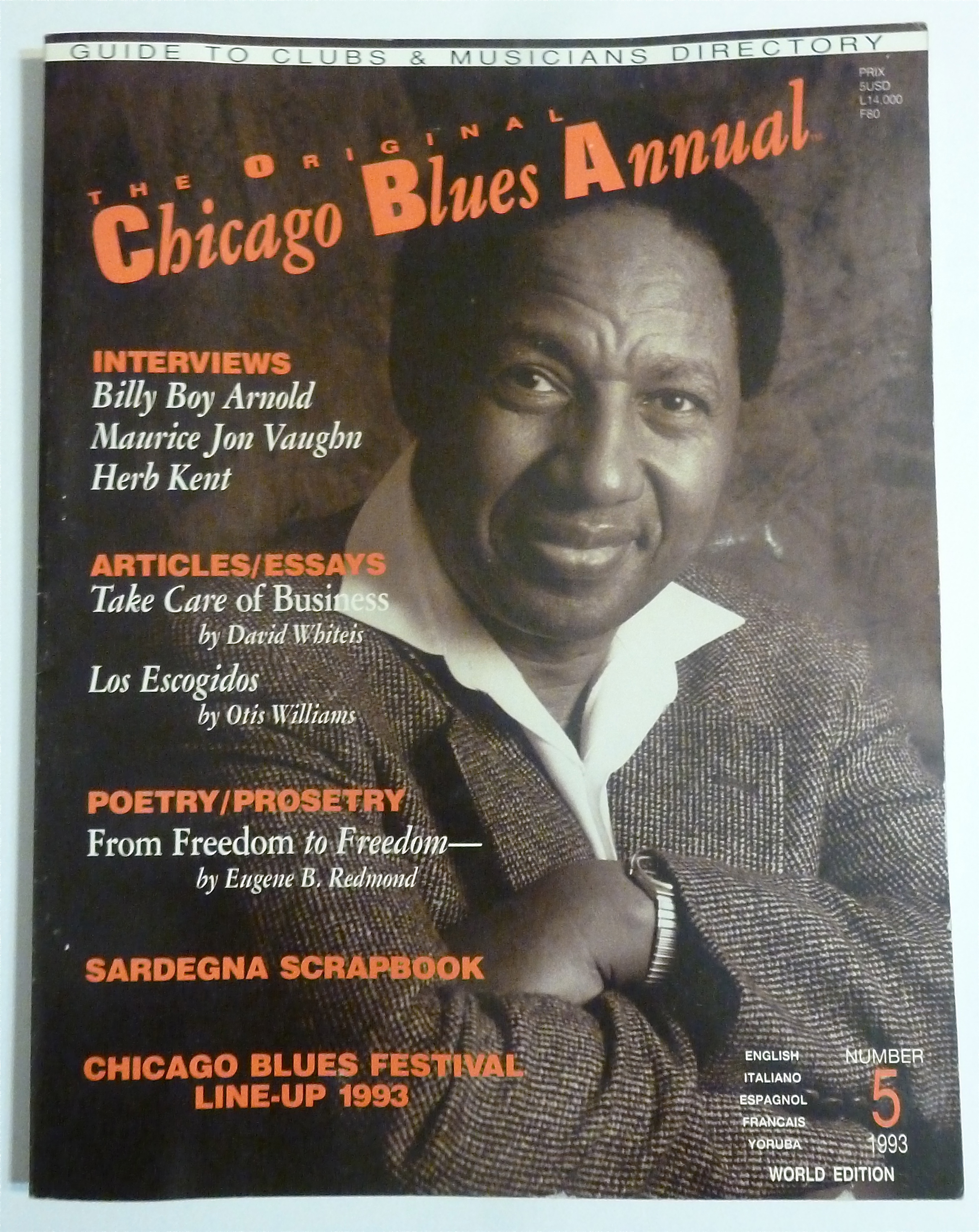 Original Chicago Blues Annual 1993 Billy Boy Arnold