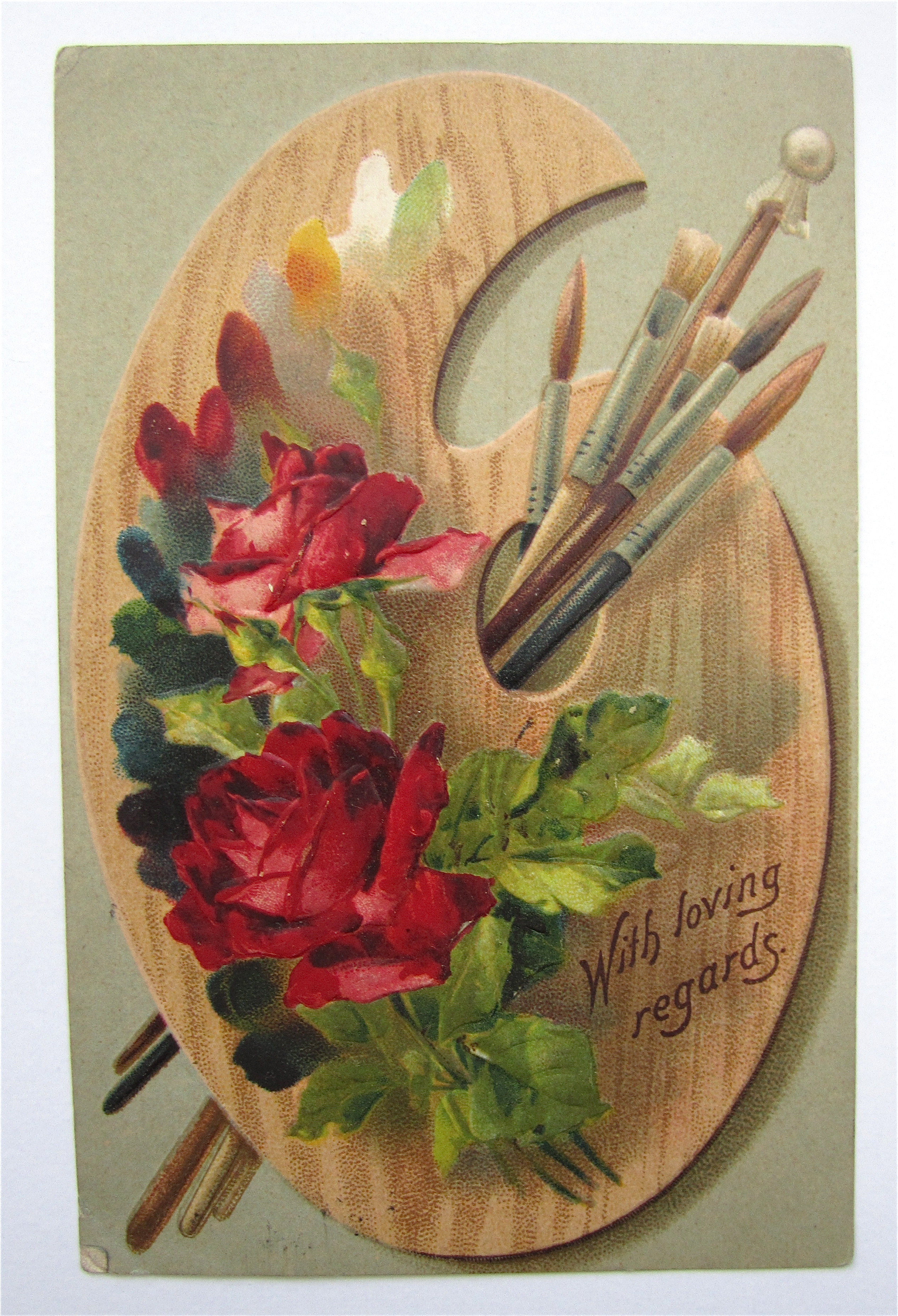 Red Roses And Green Leaves Postcard
