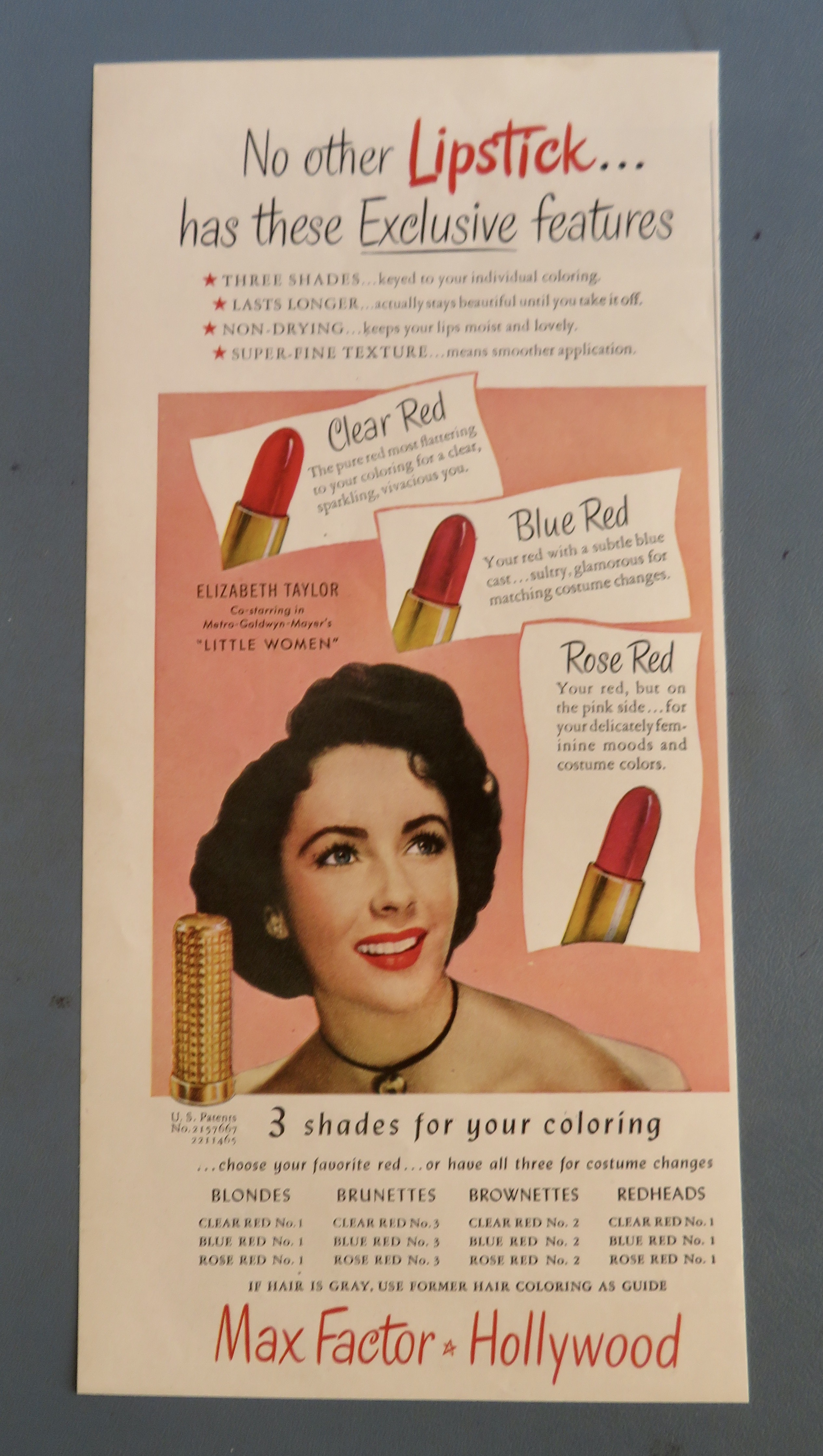 1949 Max Factor Lipstick with Elizabeth Taylor