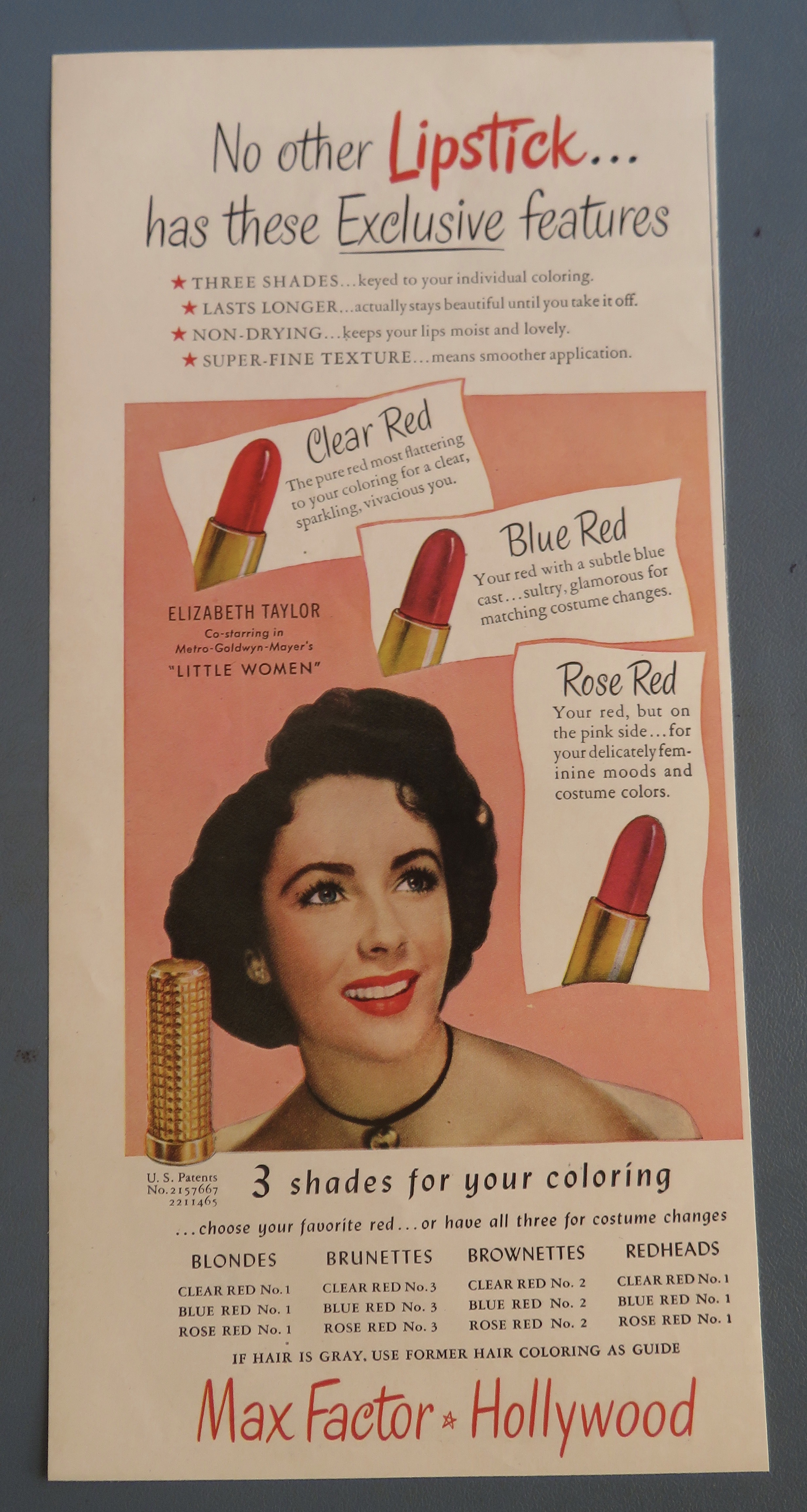 1949 Max Factor Lipstick with Elizabeth Taylor