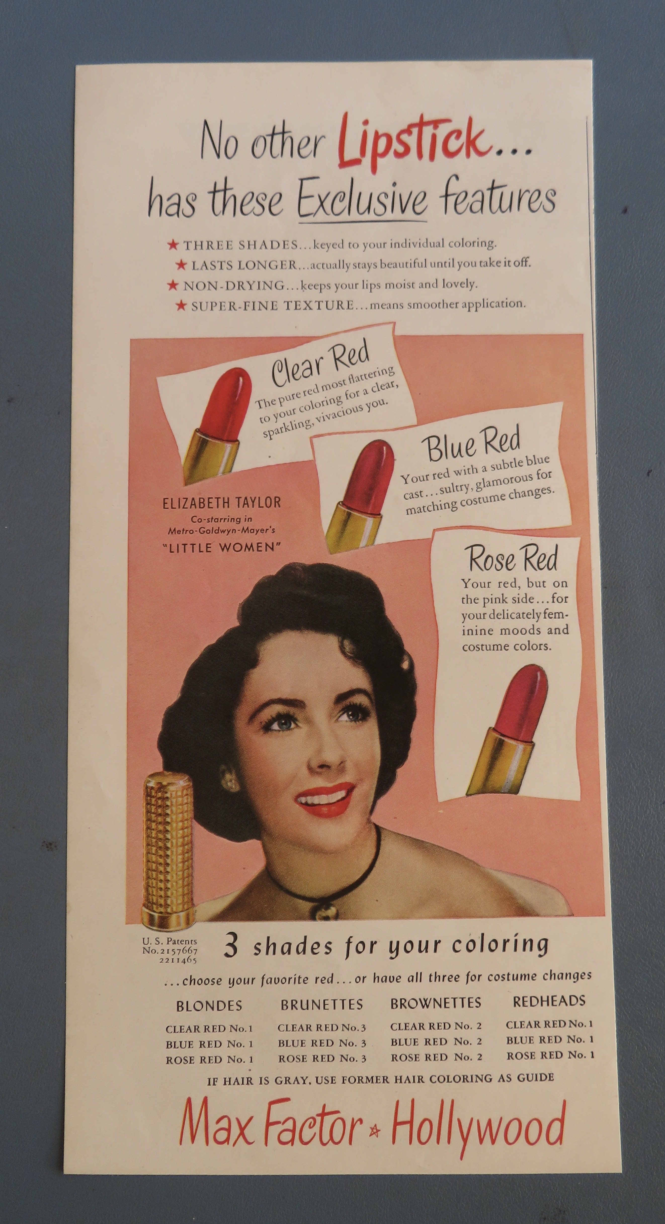 1949 Max Factor Lipstick with Elizabeth Taylor