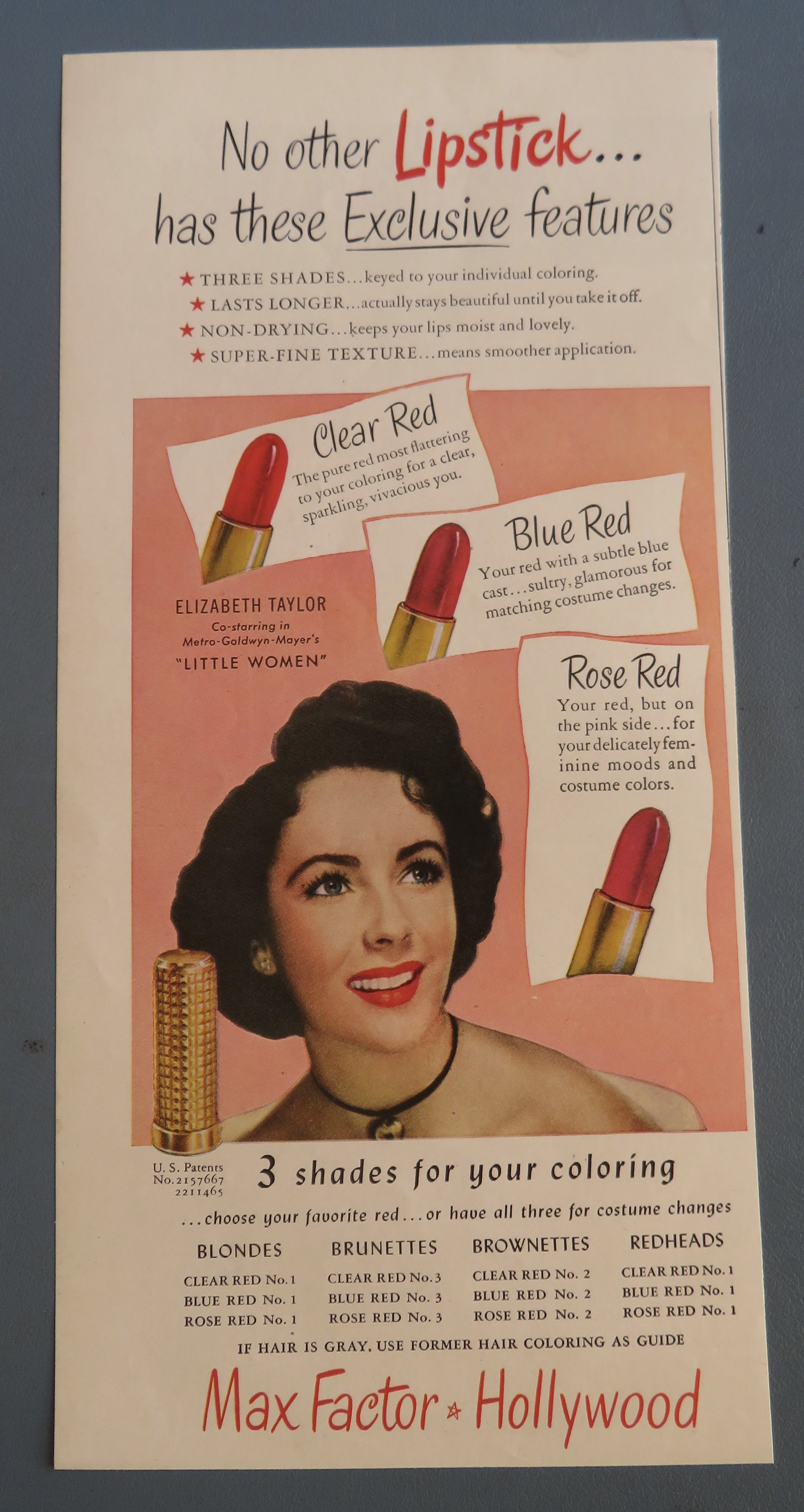 1949 Max Factor Lipstick with Elizabeth Taylor