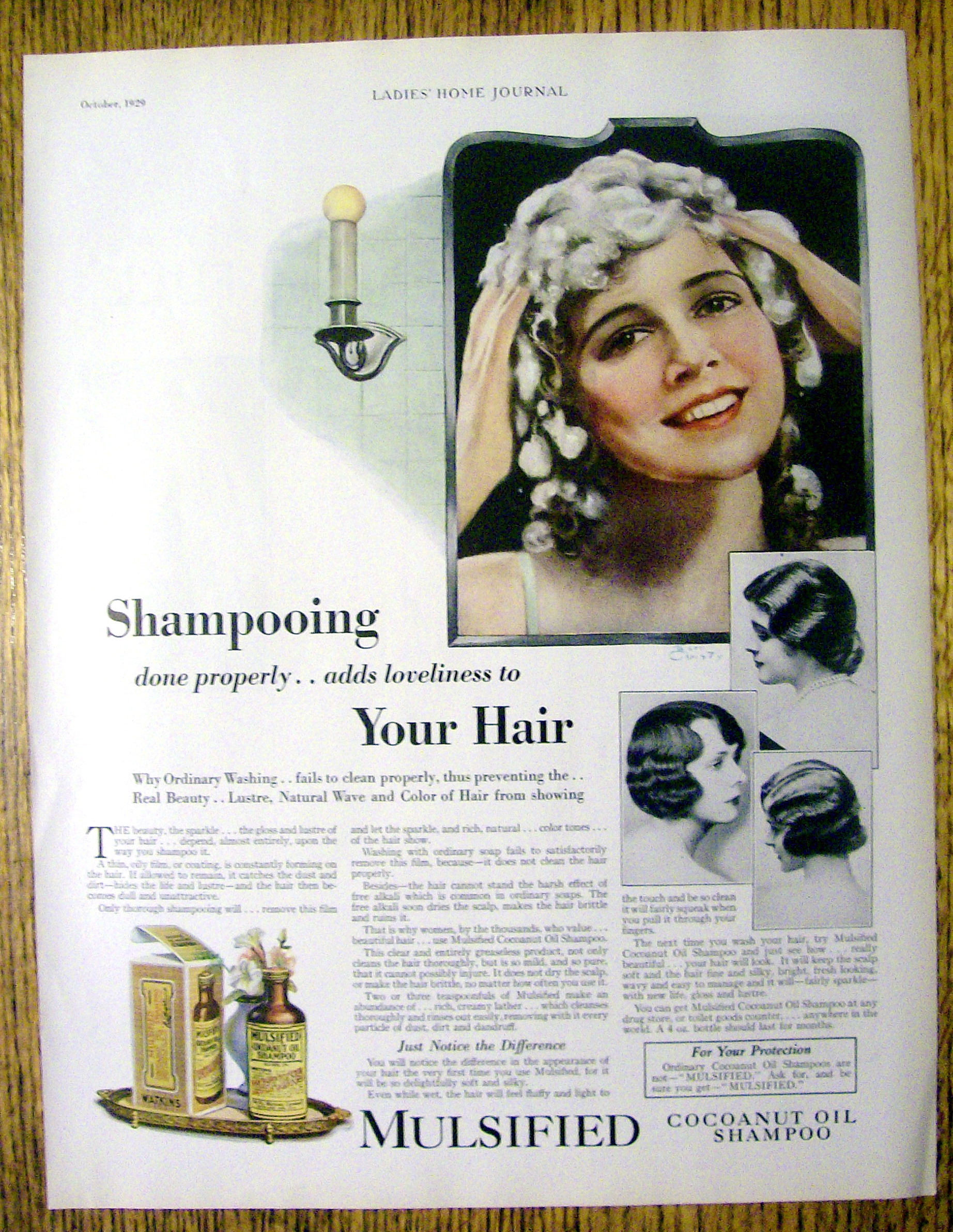 1929 Mulsified Cocoanut Oil Shampoo with Woman's Hair