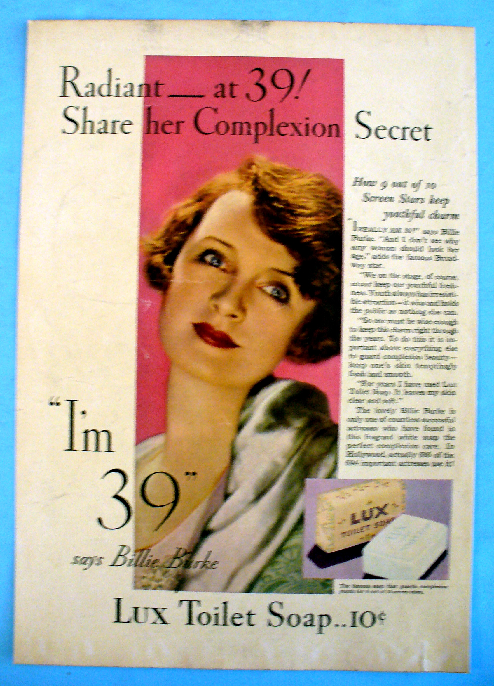 Vintage Ad: 1932 Lux Toilet Soap w/ Billie Burke