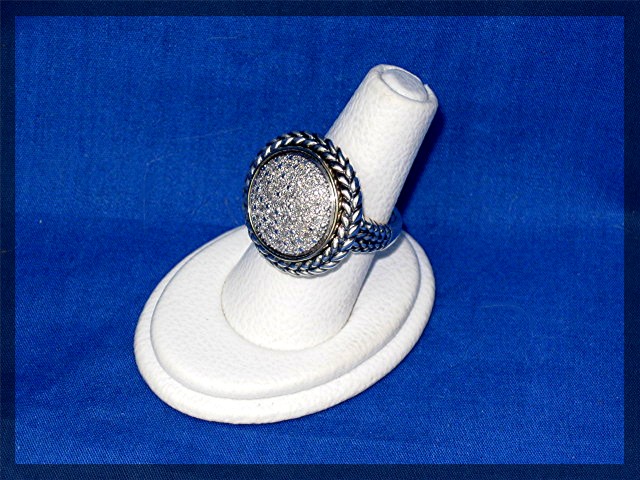 14K Gold Sterling Silver Pave Diamond Ring T & G