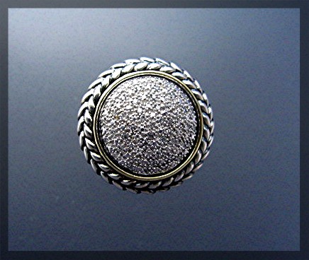 14K Gold Sterling Silver Pave Diamond Ring T & G