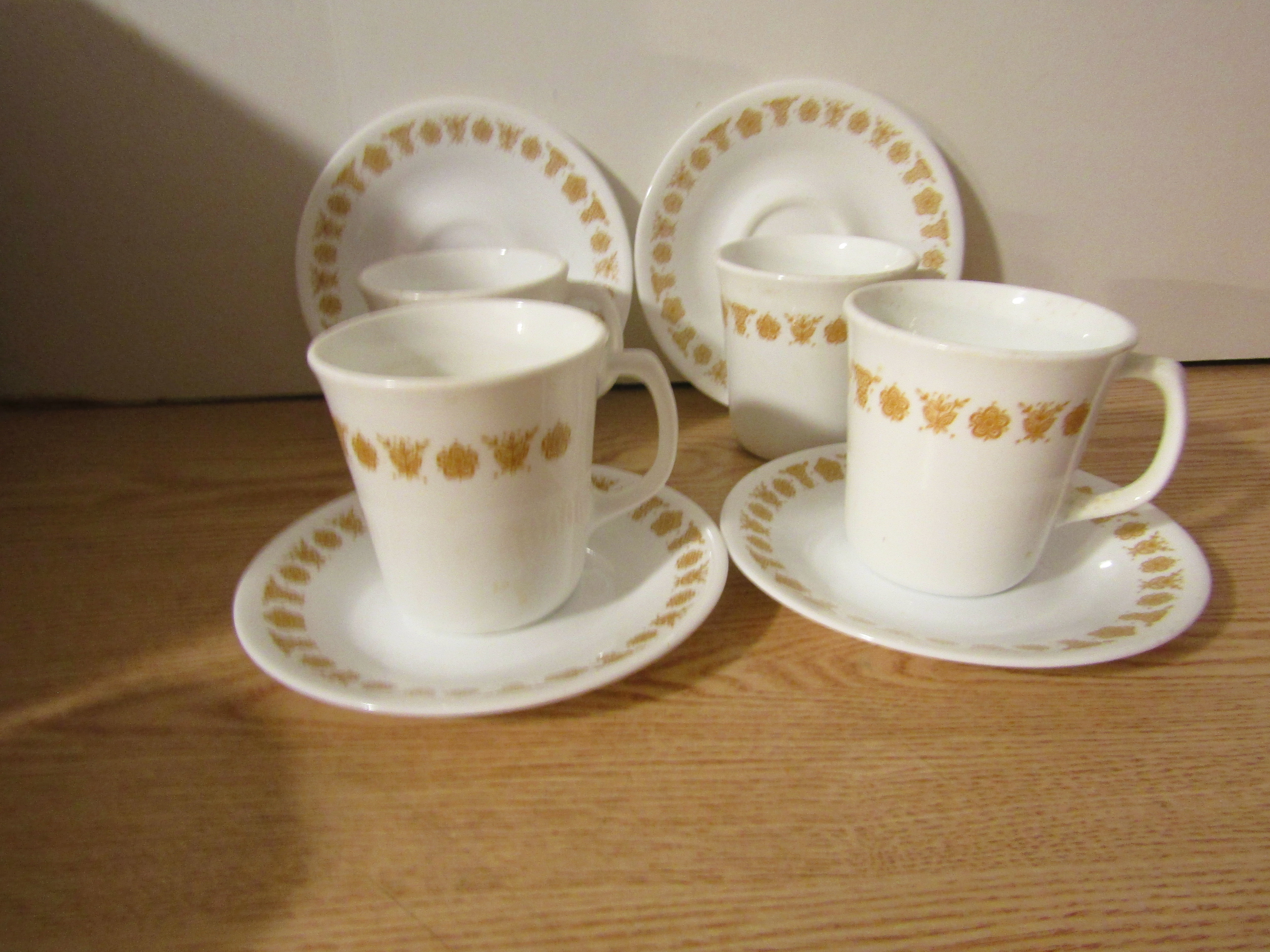Corelle Golden Butterfly 8 oz. Coffee Cup & Saucer Set