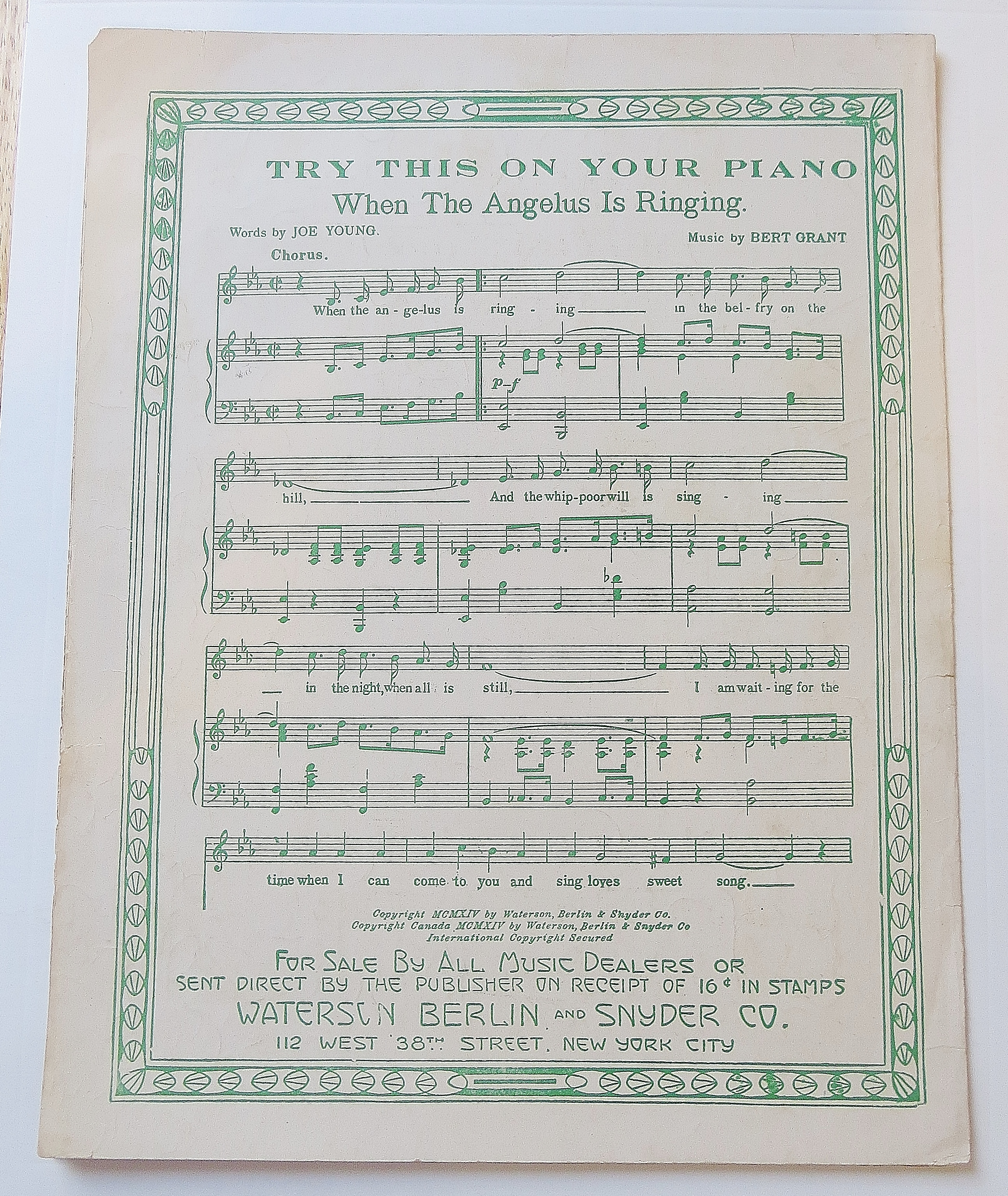 1914 My Croony Melody