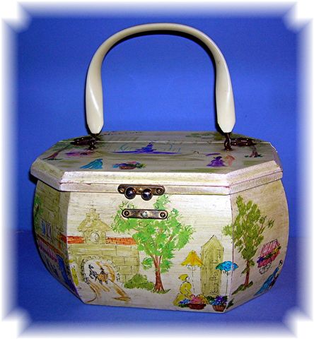 Hand Painted Signed Annie Laurie Box Bag