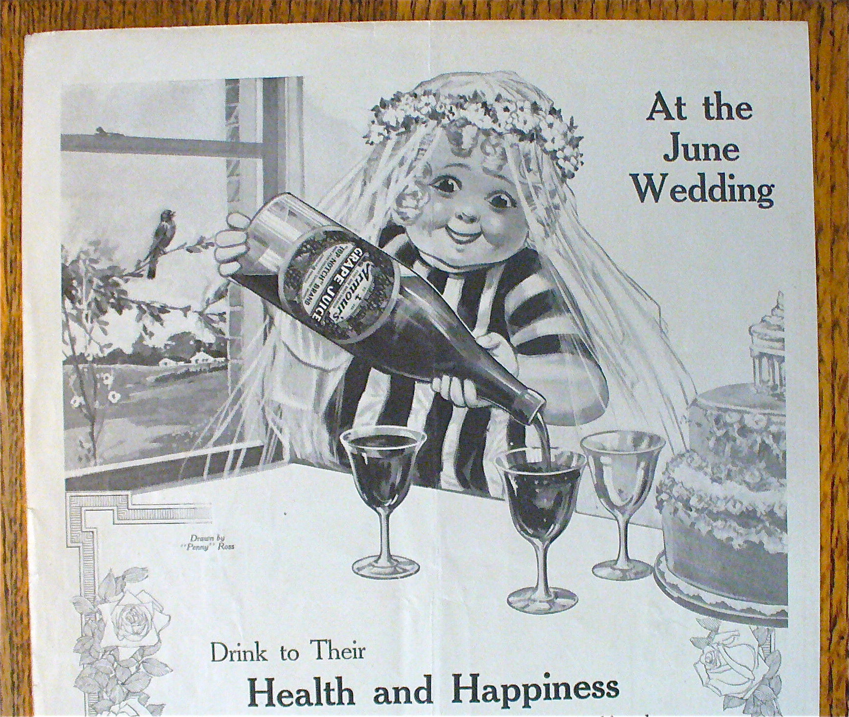 1914 Armour Grape Juice By Penny Ross with Little Girl