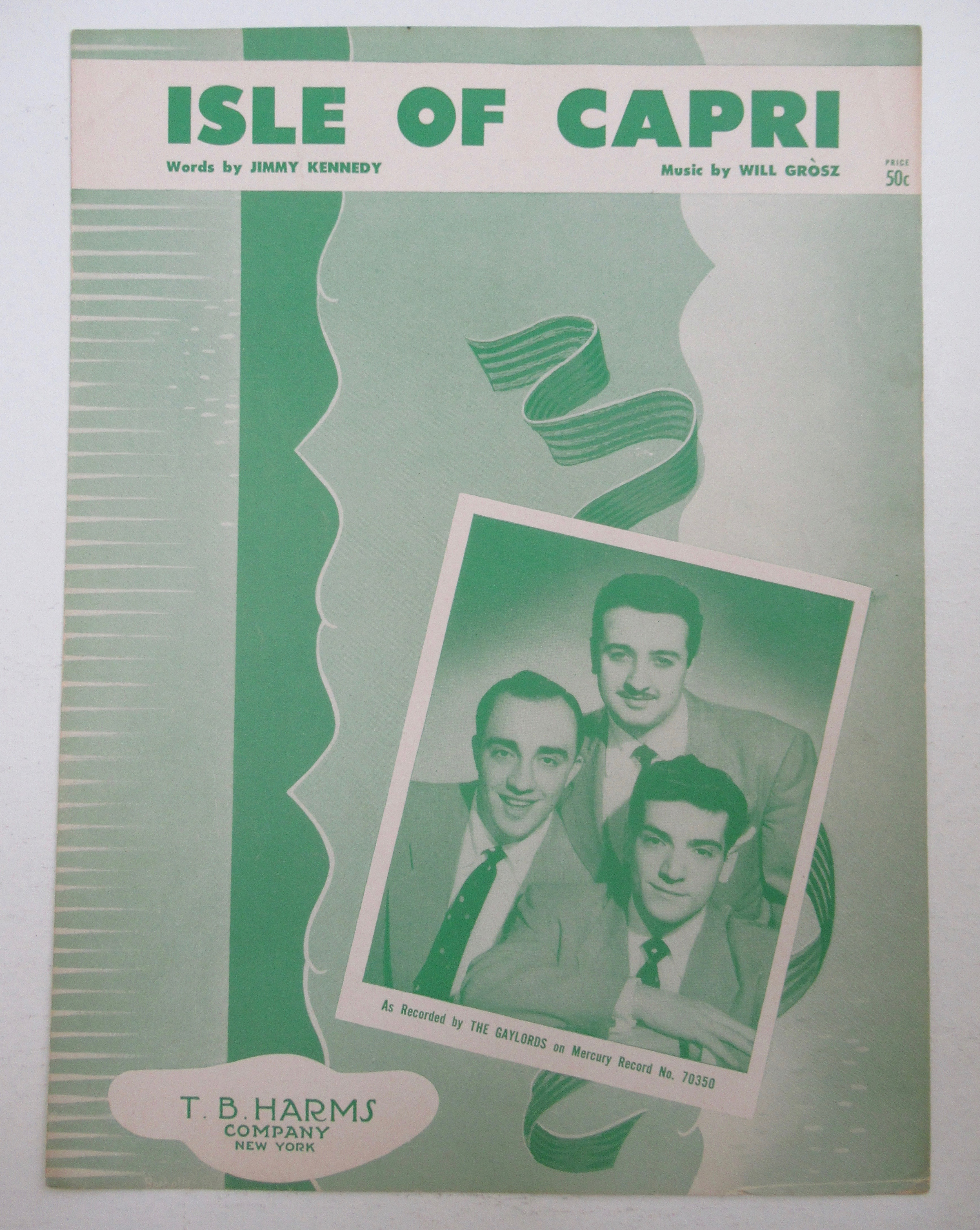 1934 Isle Of Capri Sheet Music (Gaylords Cover)