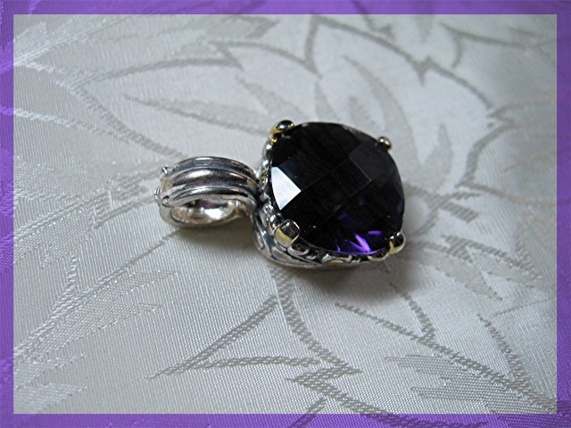 Sterling Silver AMETHYST Enhancer Pendant