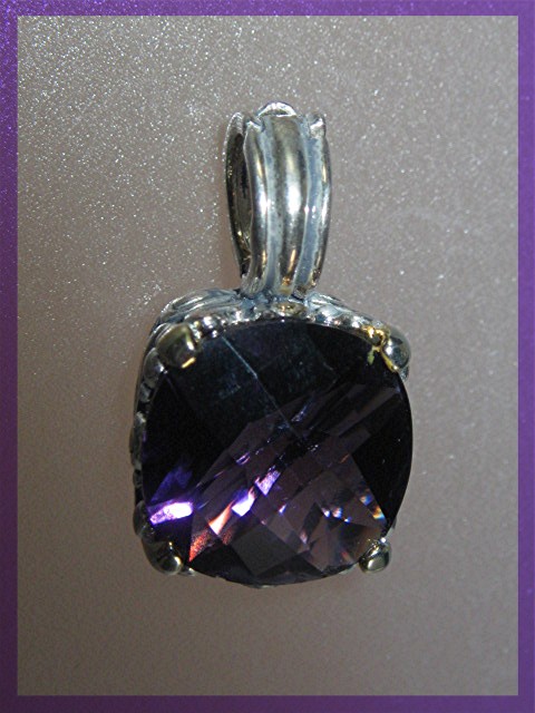 Sterling Silver AMETHYST Enhancer Pendant