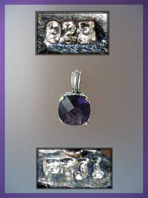 Sterling Silver AMETHYST Enhancer Pendant