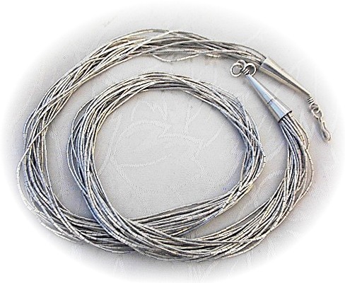 Native American Sterling Silver Liquid Silver 20 Strand