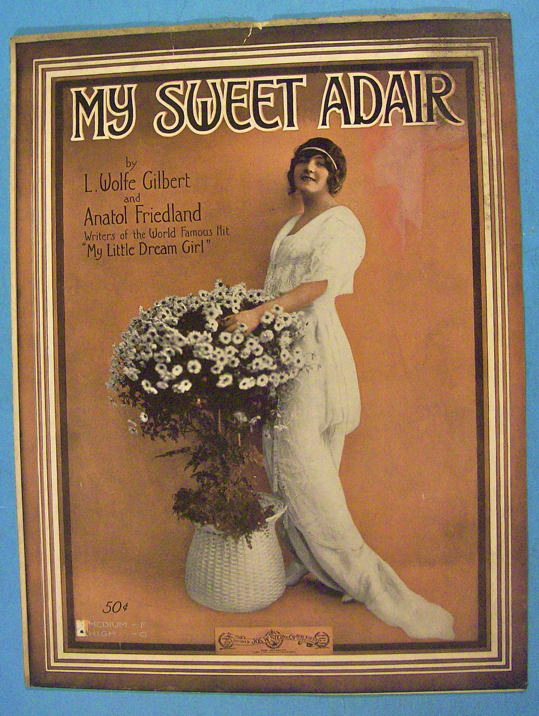 My Sweet Adair Sheet Music 1915 L. Wolfe Gilbert