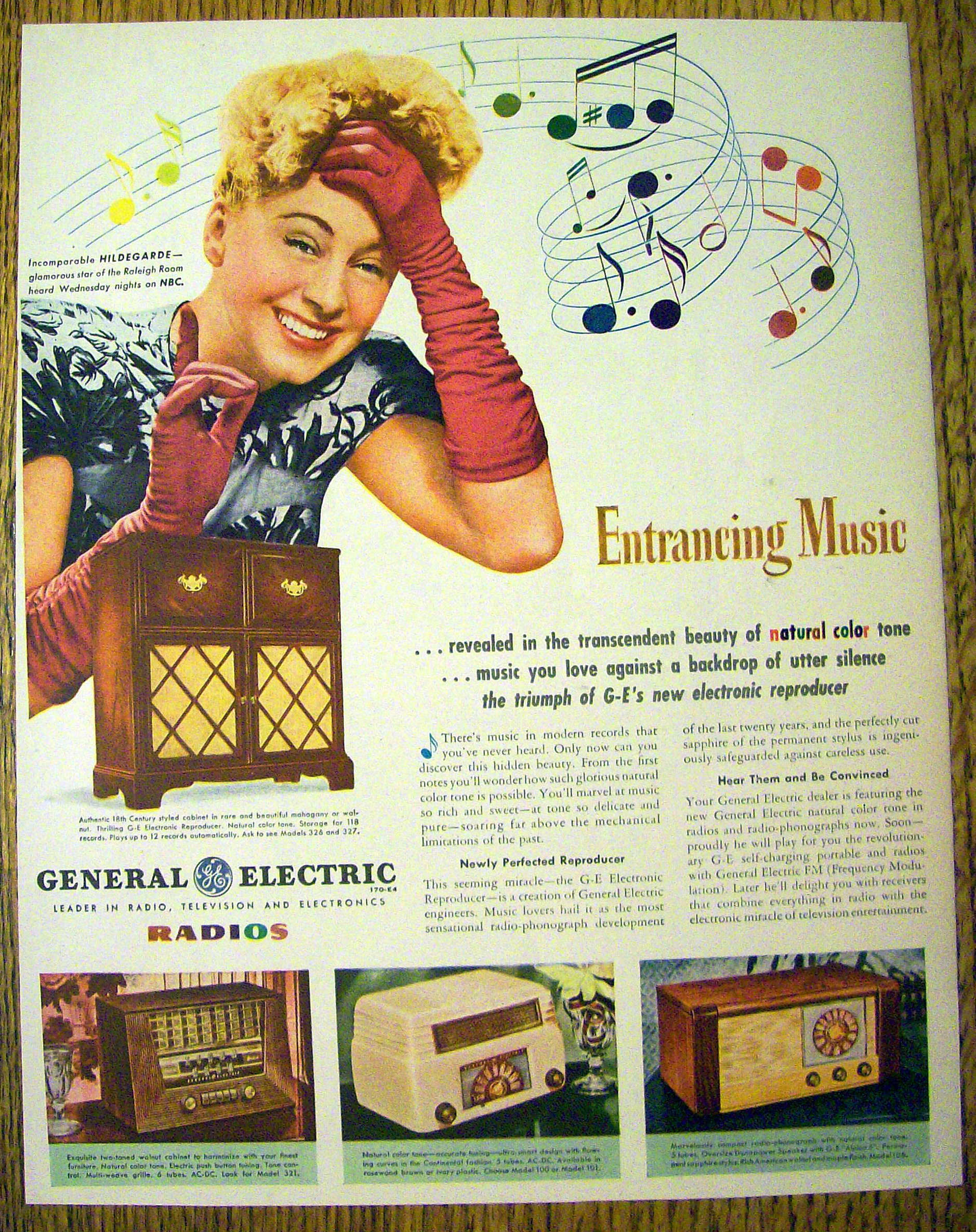1946 General Electric Radio with Hildegarde