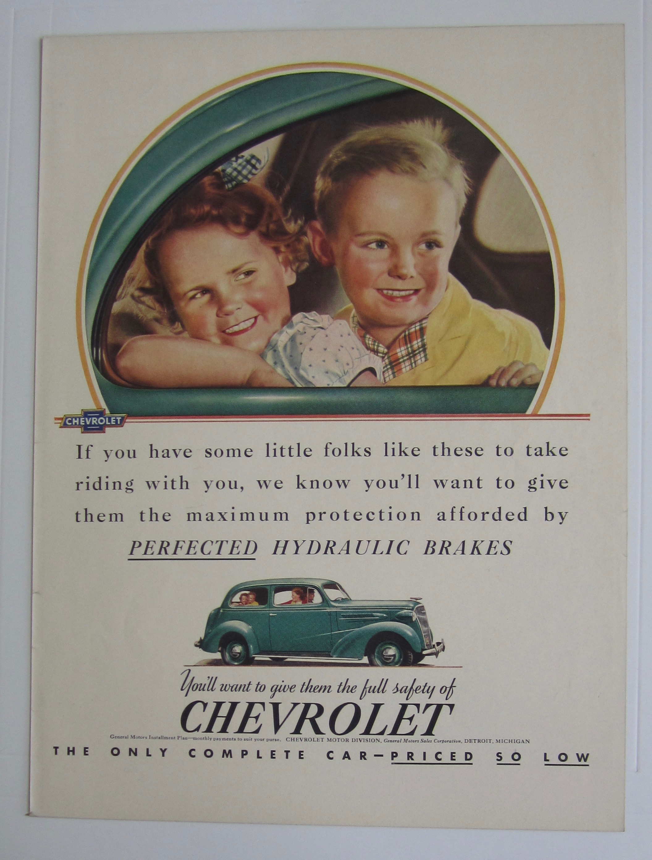 1937 Chevrolet with 2 Children Smiling