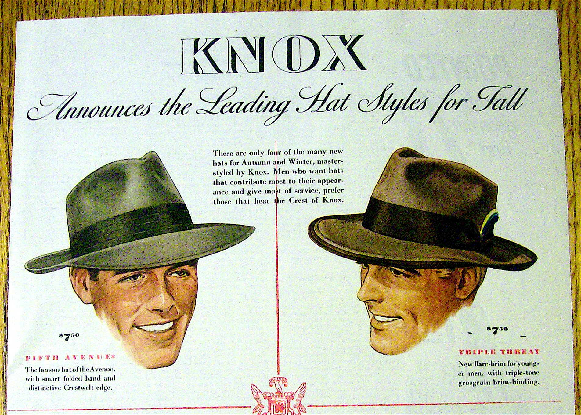 1941 Knox Hats with Fifth Avenue, Vagabond & More