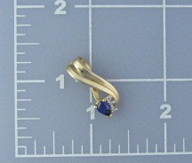 Pendant Sapphire Diamond 14K Gold