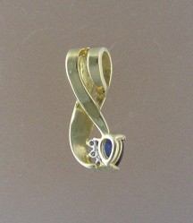 Pendant Sapphire Diamond 14K Gold