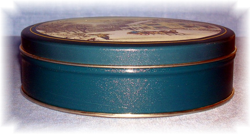 Currier & Ives Style Canister Tin