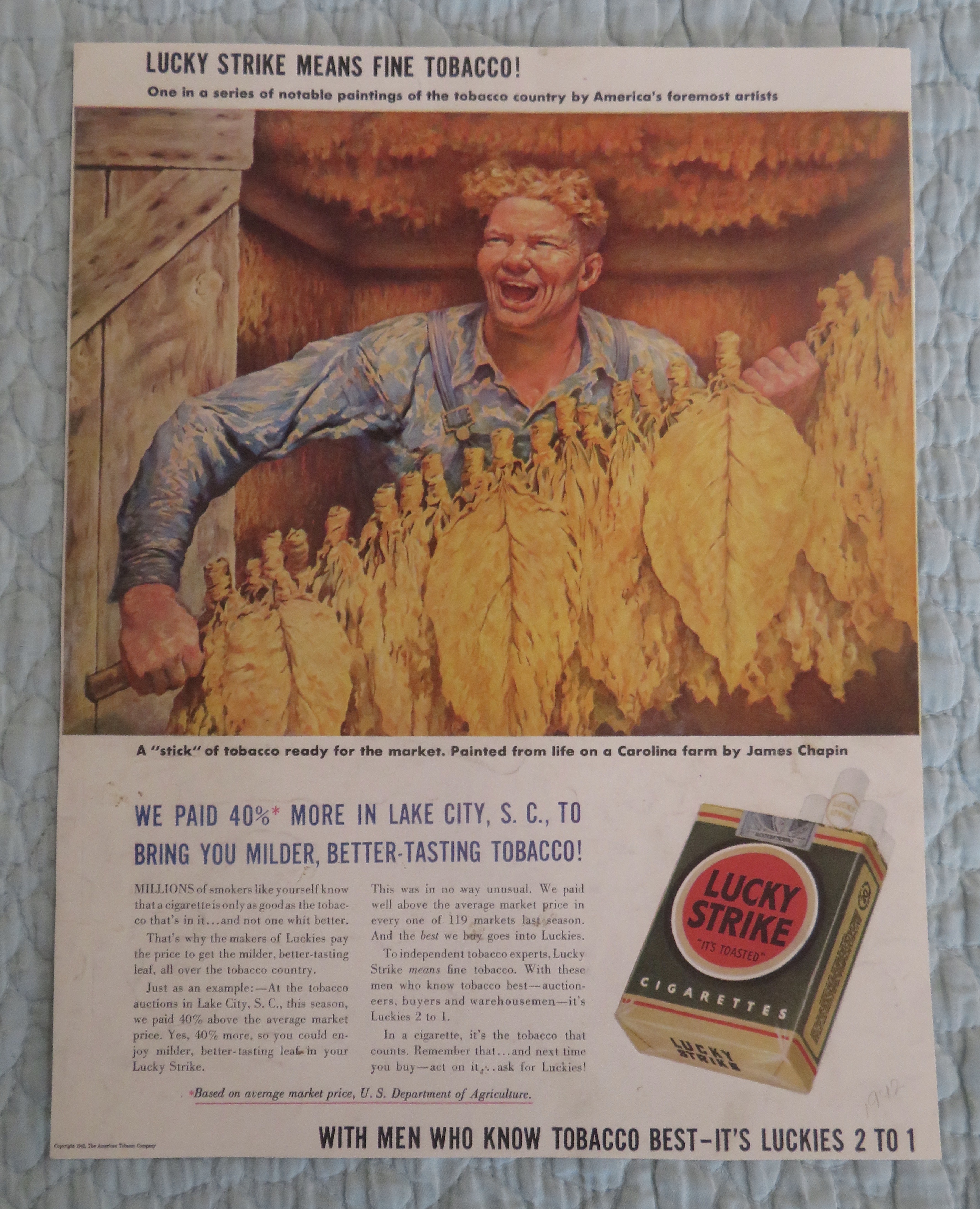 1942 Lucky Strike Cigarettes by James Chapin