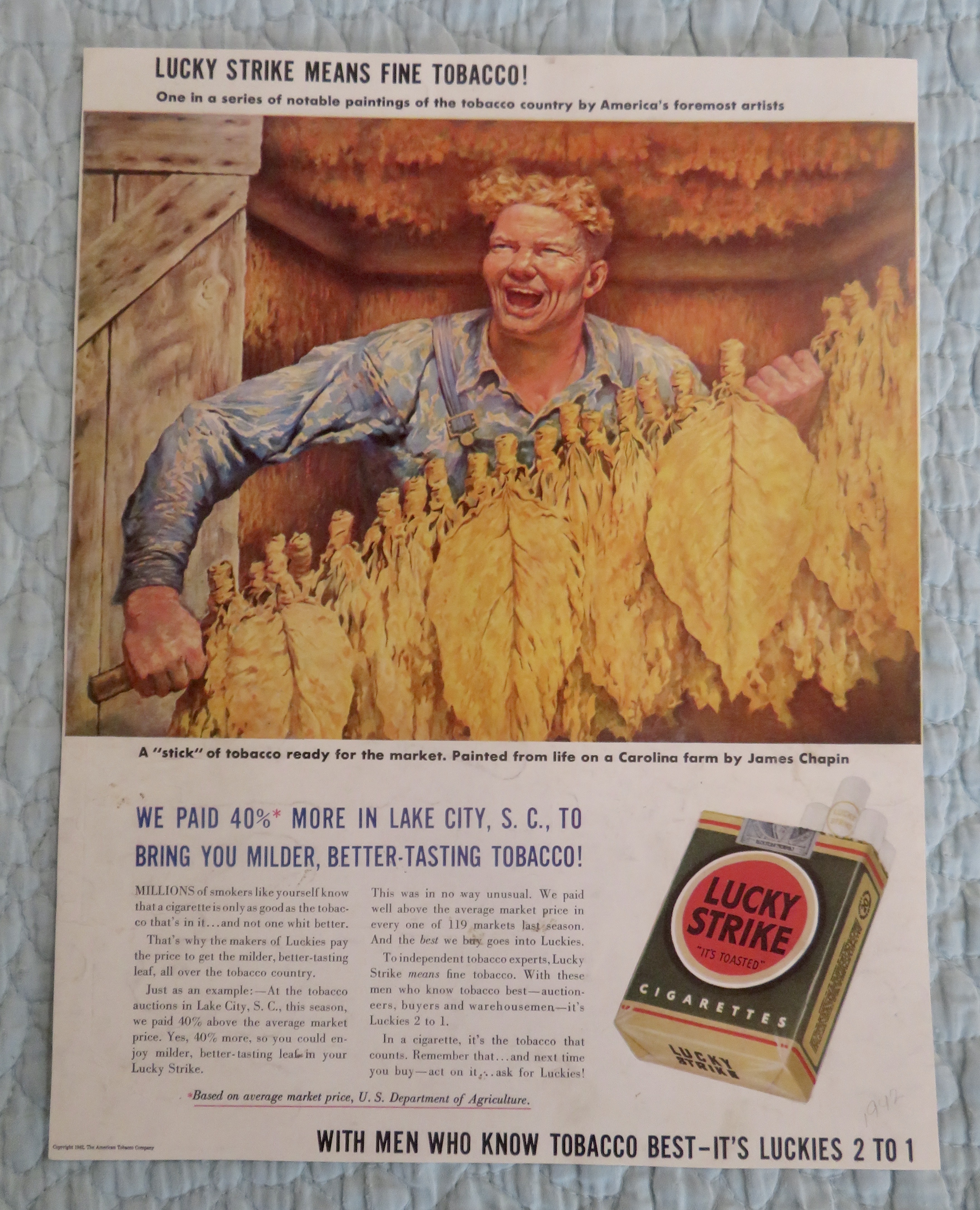 1942 Lucky Strike Cigarettes by James Chapin