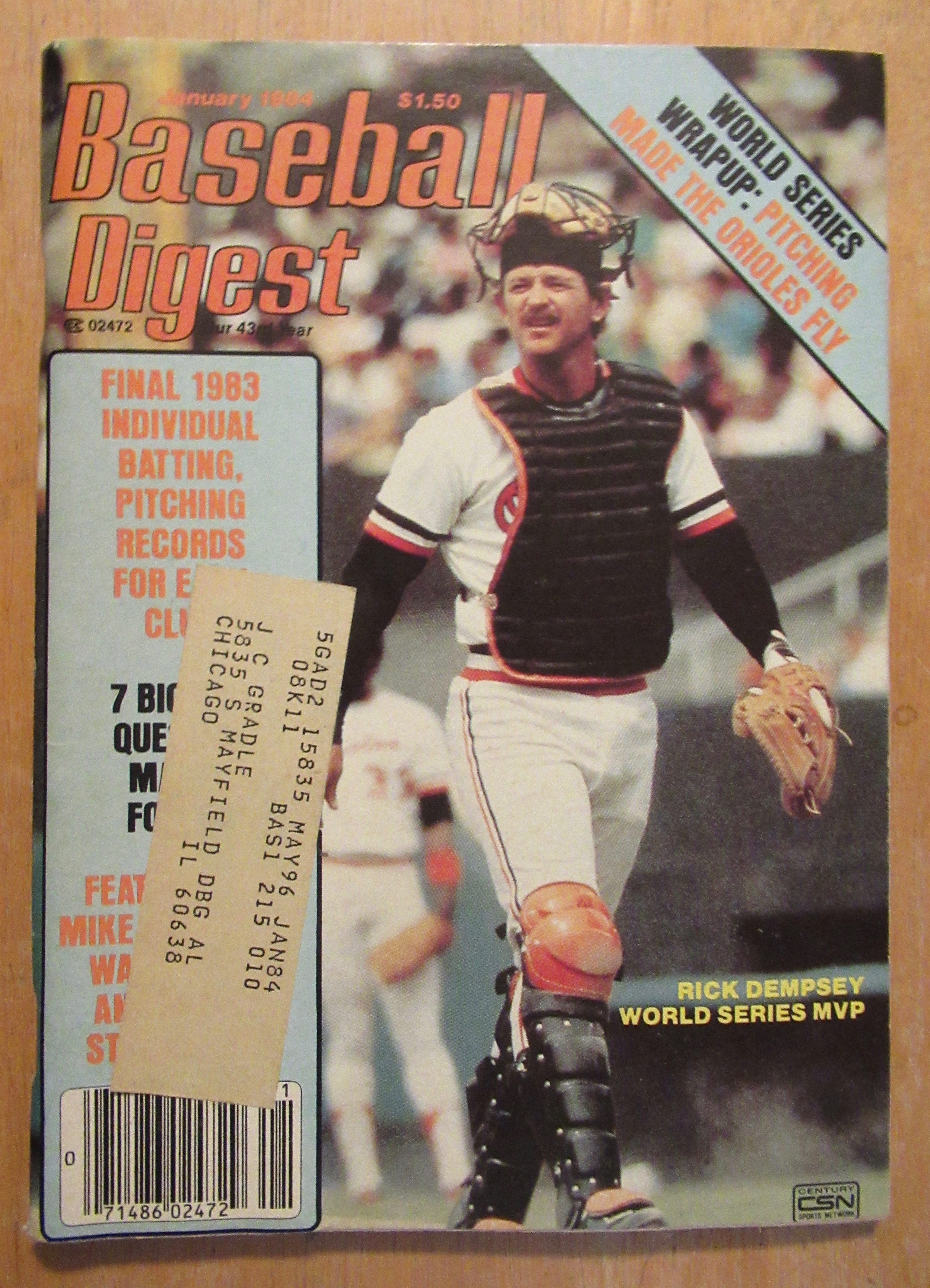 Baseball Digest Magazine January 1984 Rick Dempsey