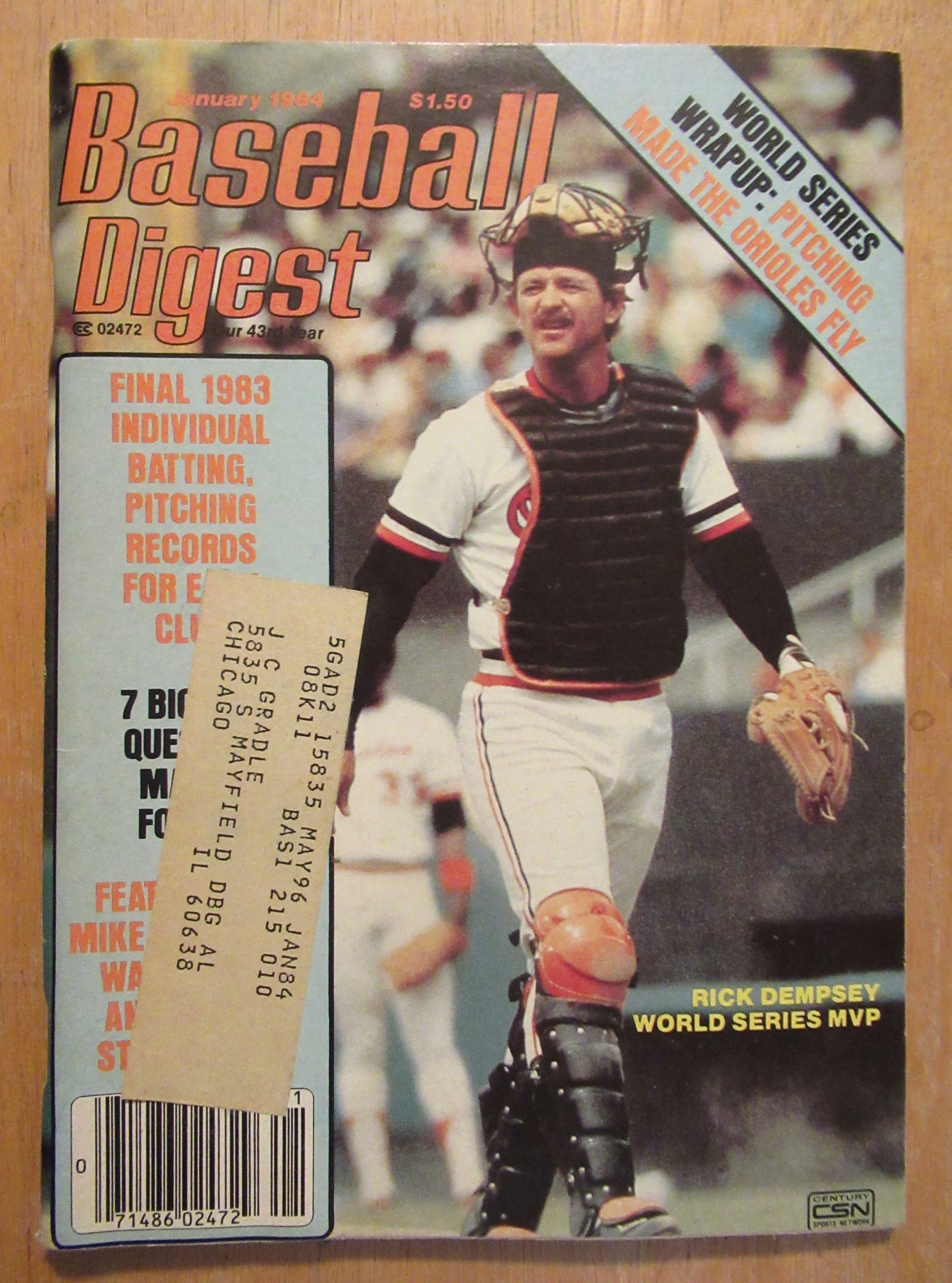 Baseball Digest Magazine January 1984 Rick Dempsey