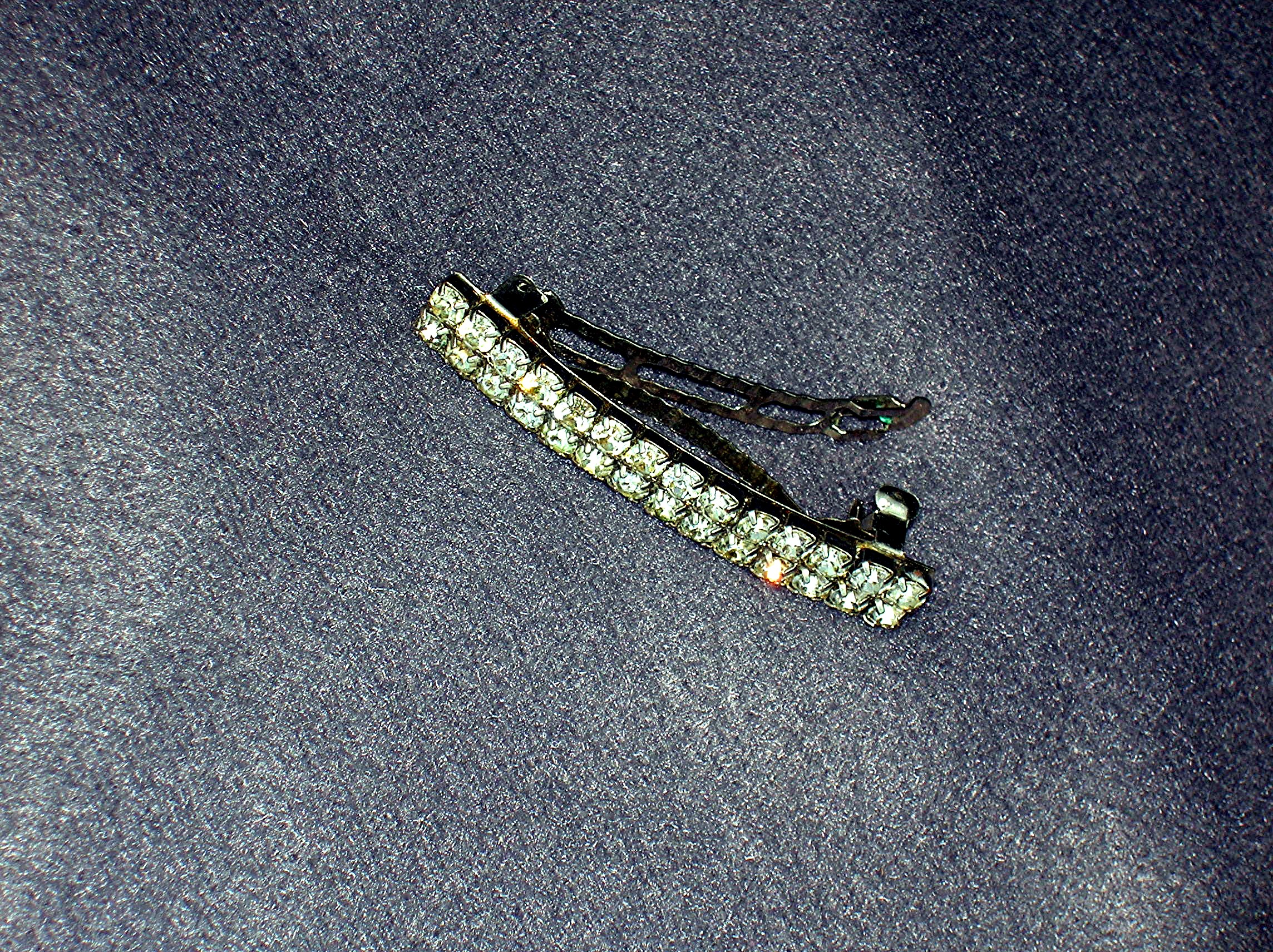 Crystal Silvertone Hair Barrette