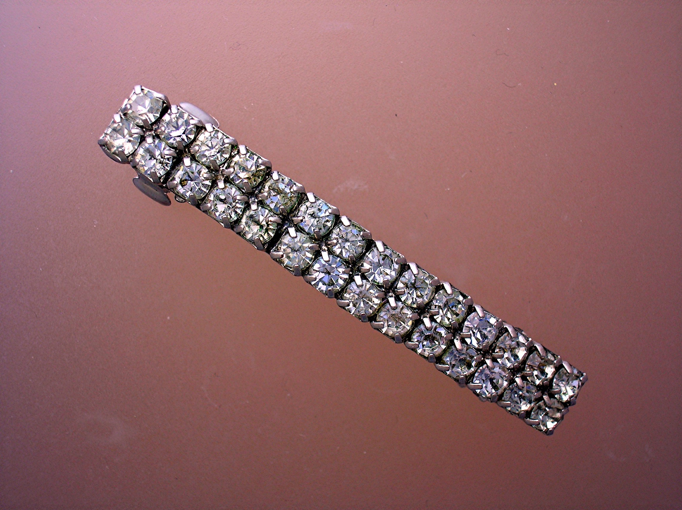 Crystal Silvertone Hair Barrette
