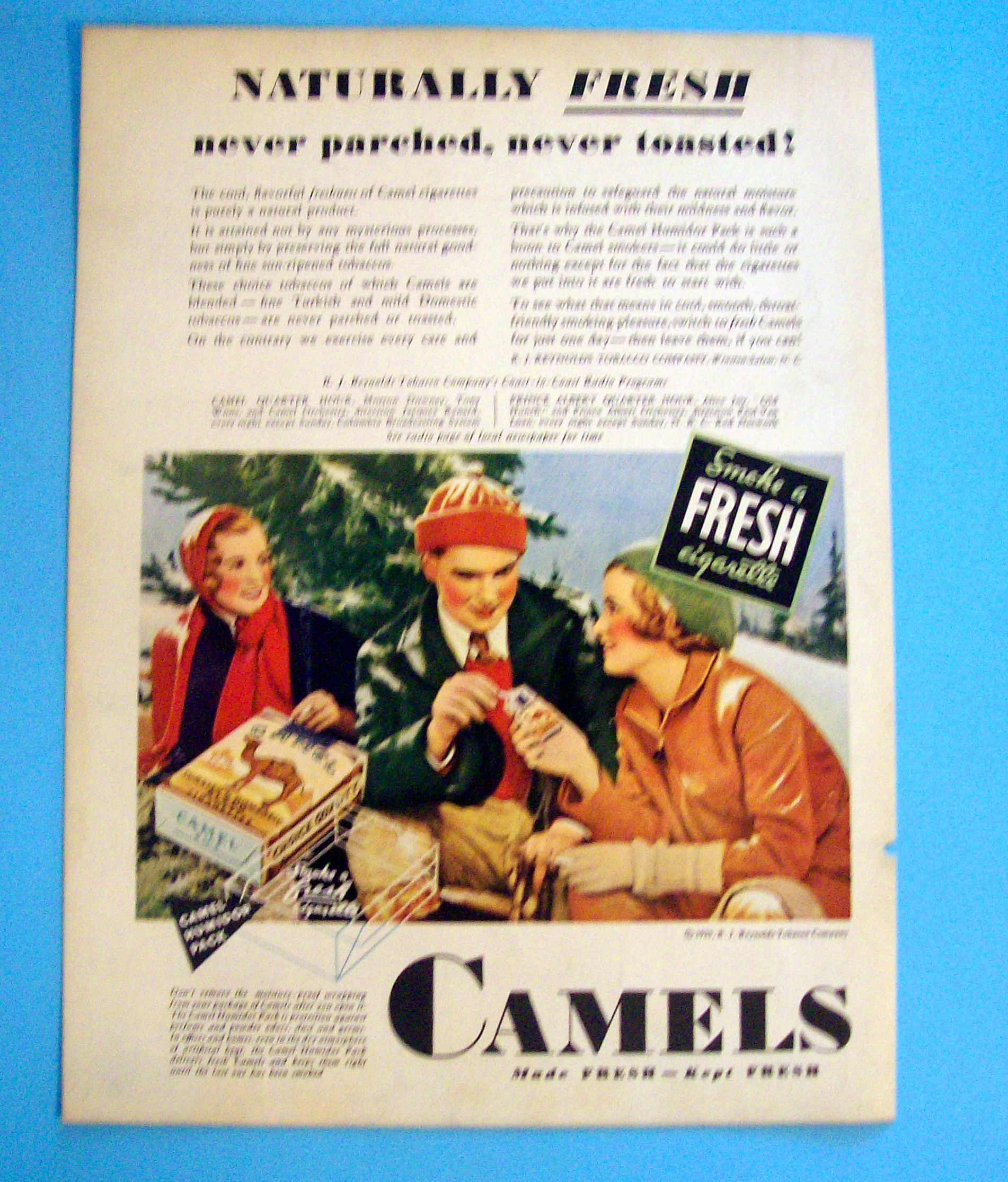 1932 Camel Cigarettes w/Couple Smoking Cigarettes