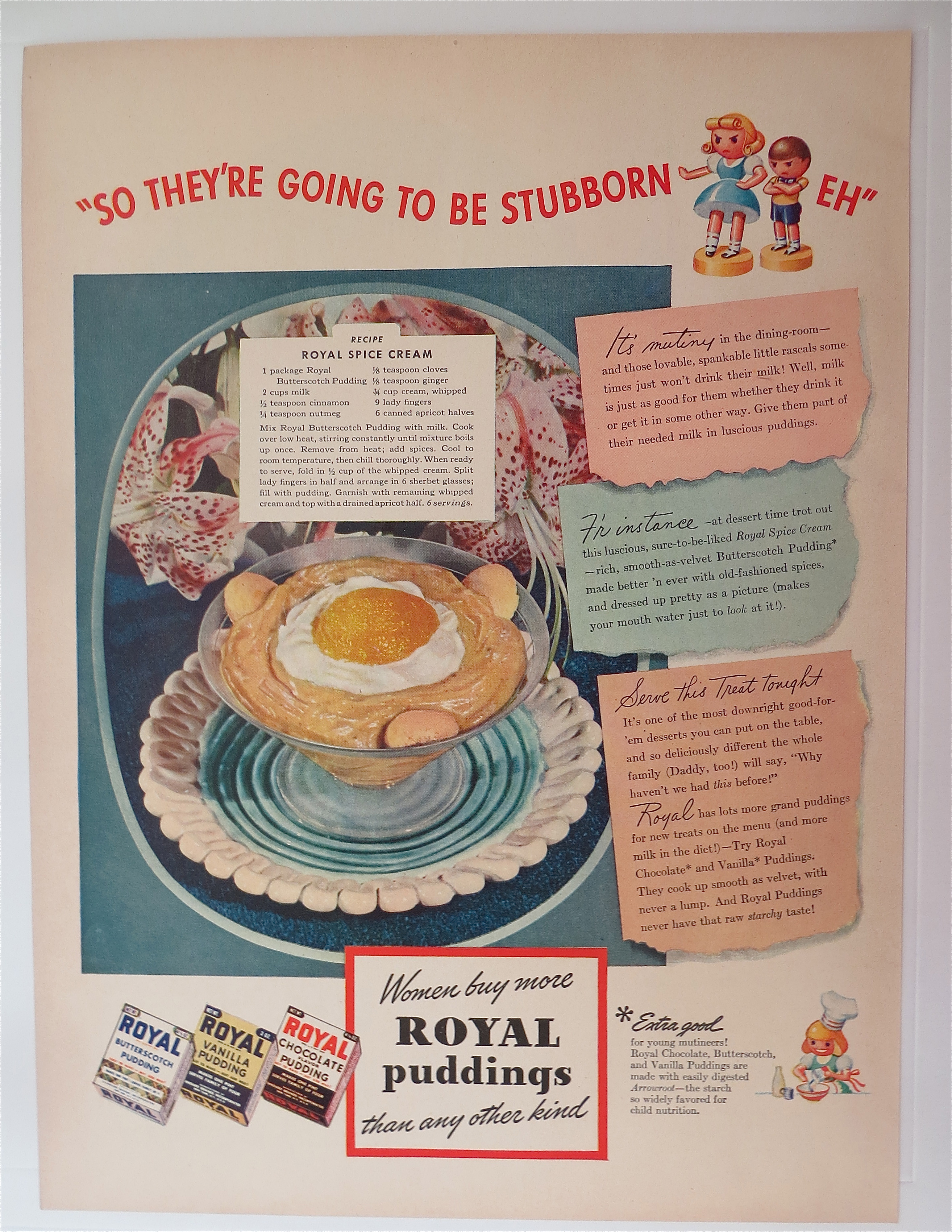1942 Royal Pudding with Royal Spice Cream