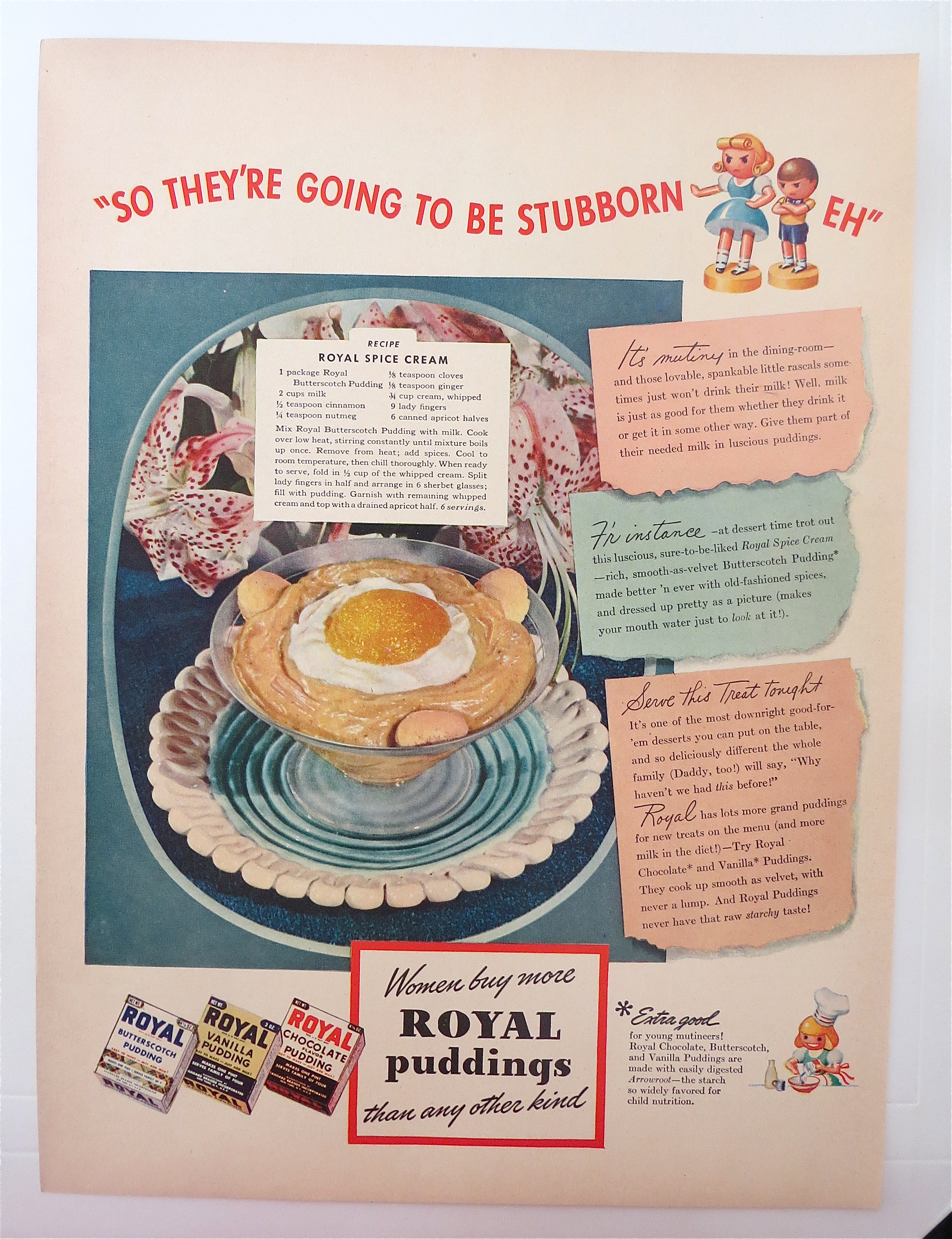 1942 Royal Pudding with Royal Spice Cream