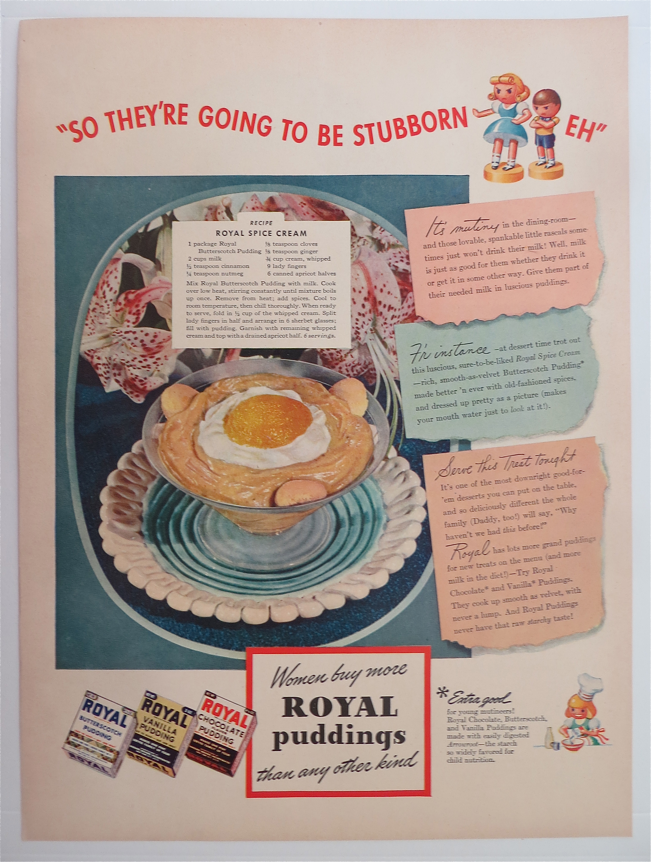 1942 Royal Pudding with Royal Spice Cream