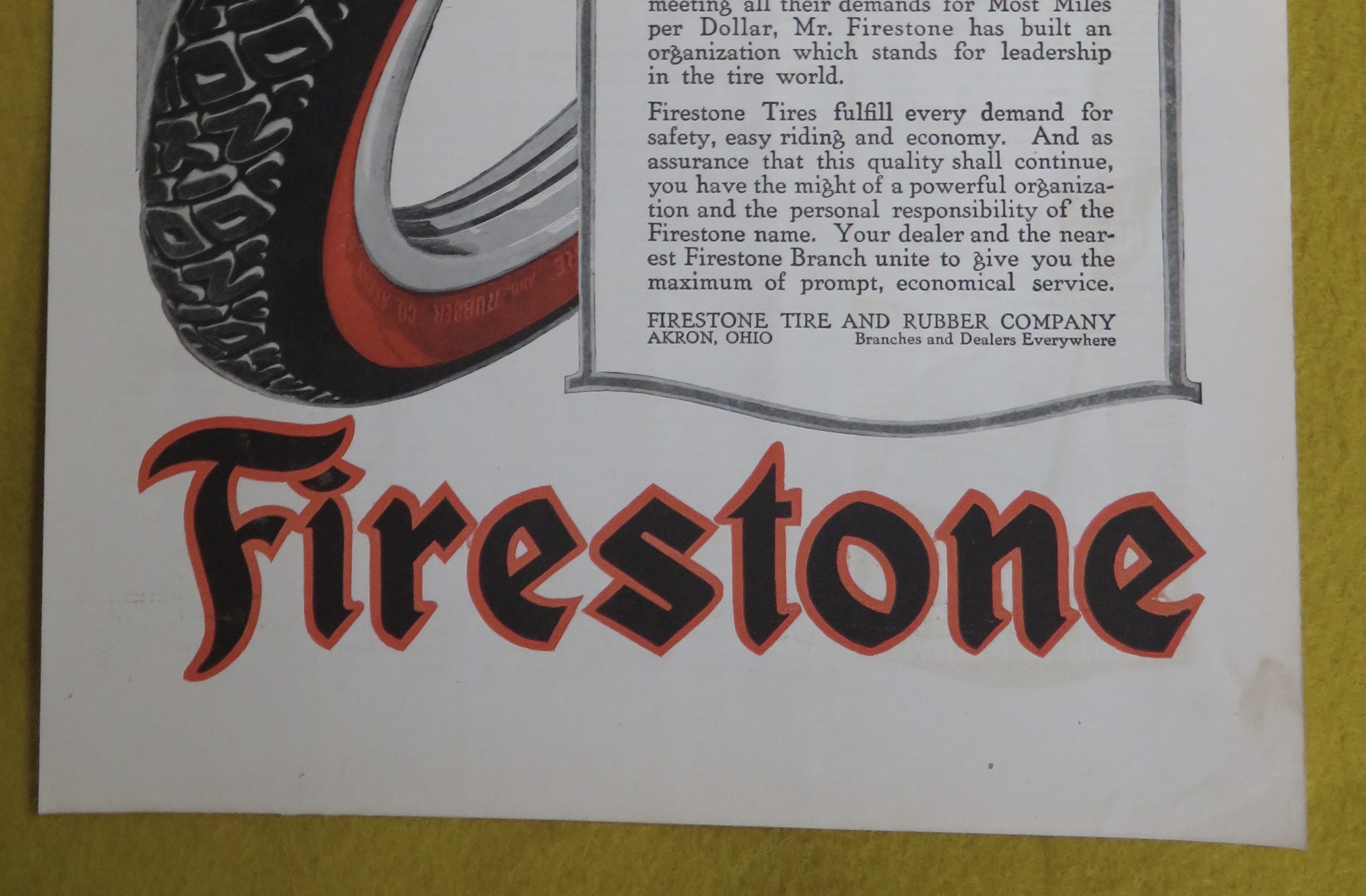 1917 Firestone Tires with a Firestone Tire