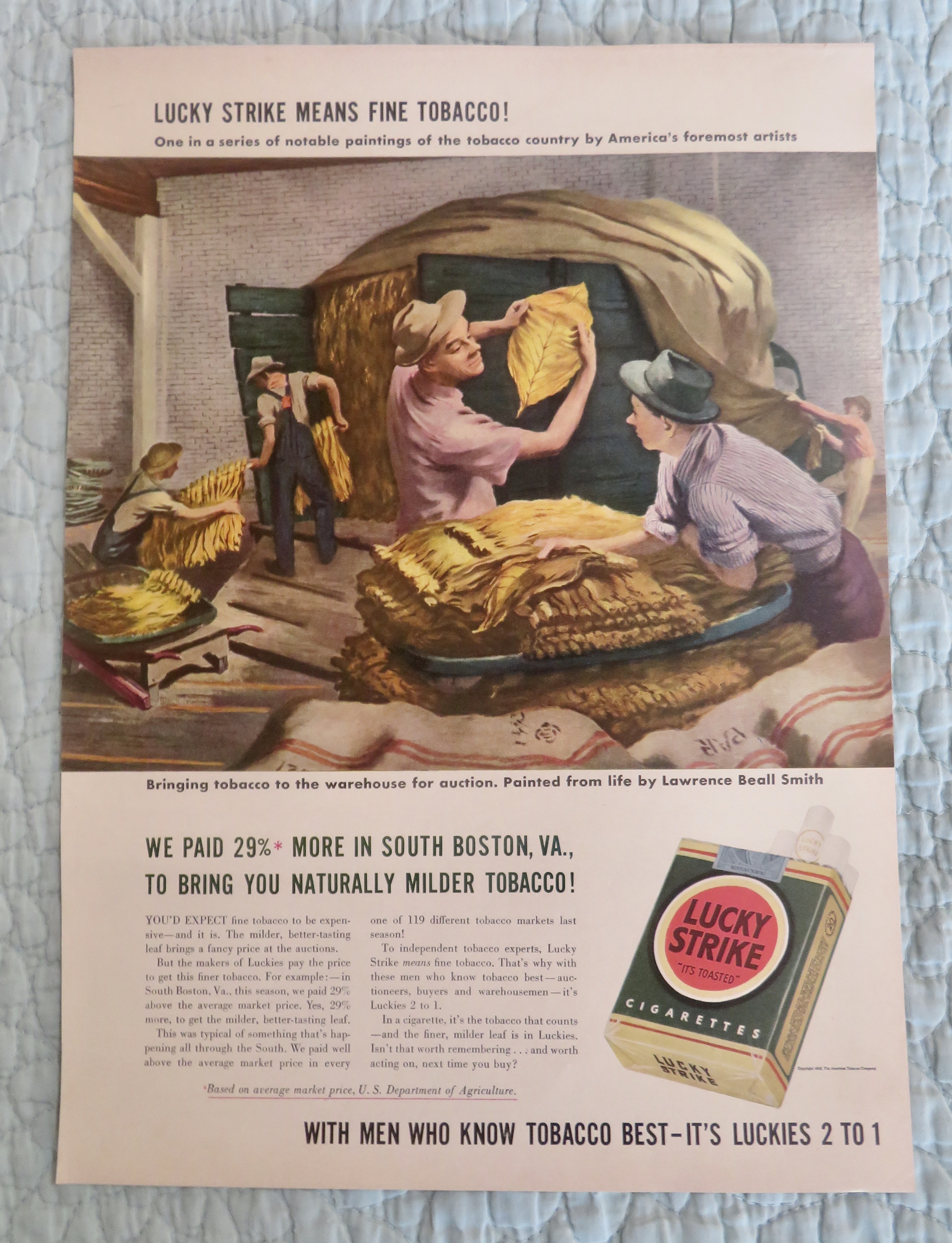 1942 Lucky Strike Cigarette w/Tobacco By Lawrence Smith