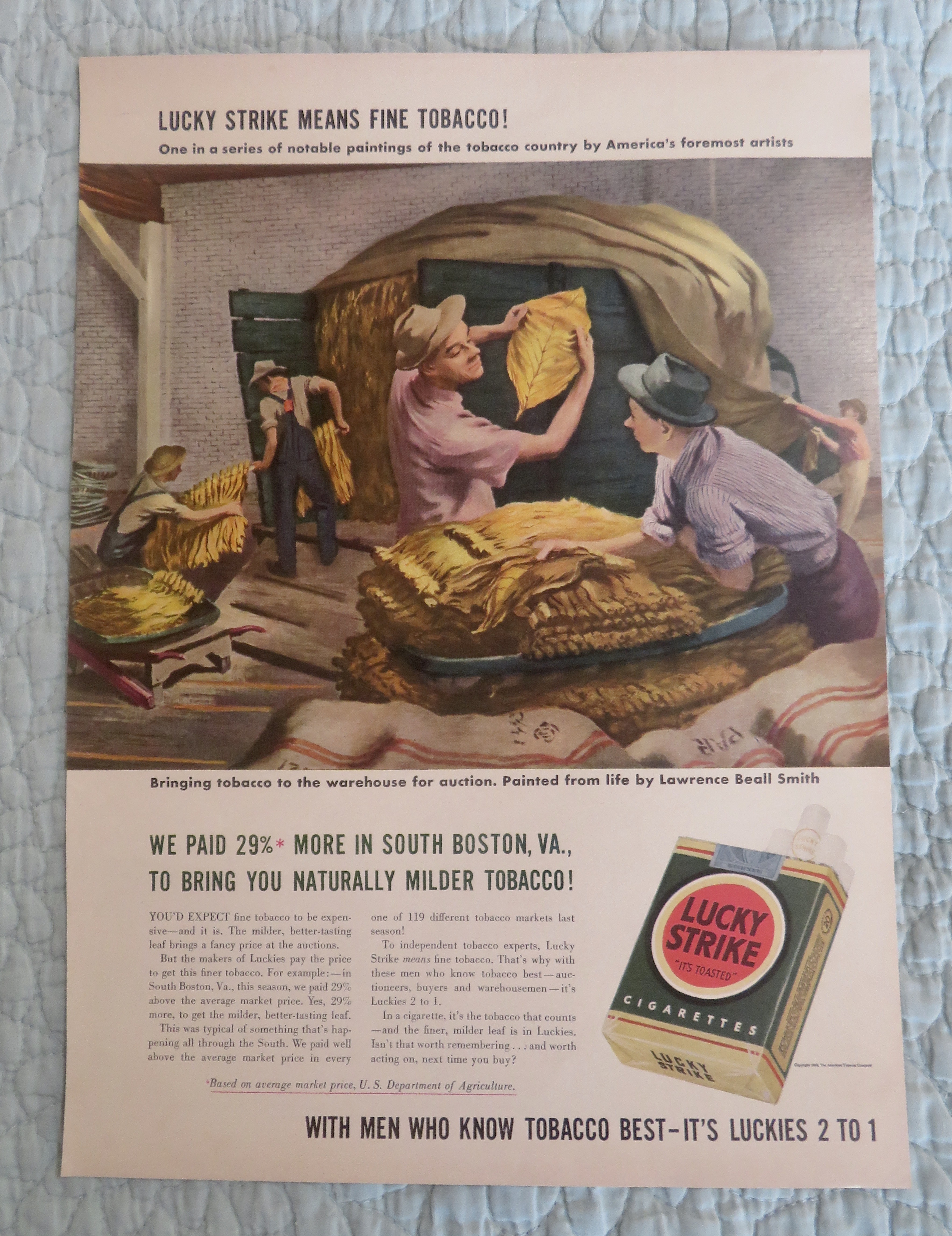 1942 Lucky Strike Cigarette w/Tobacco By Lawrence Smith