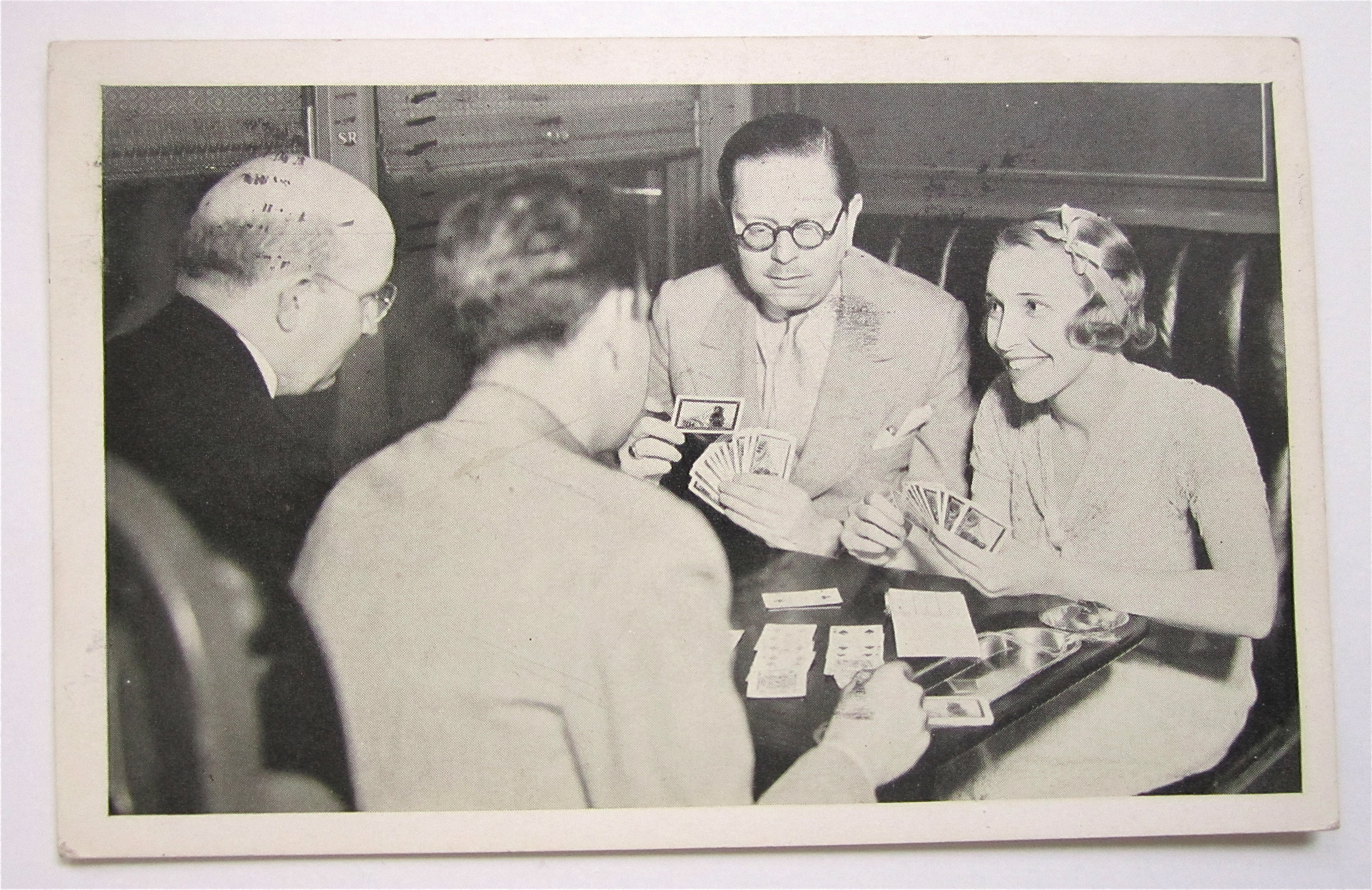 Men & Women Playing Cards Postcard