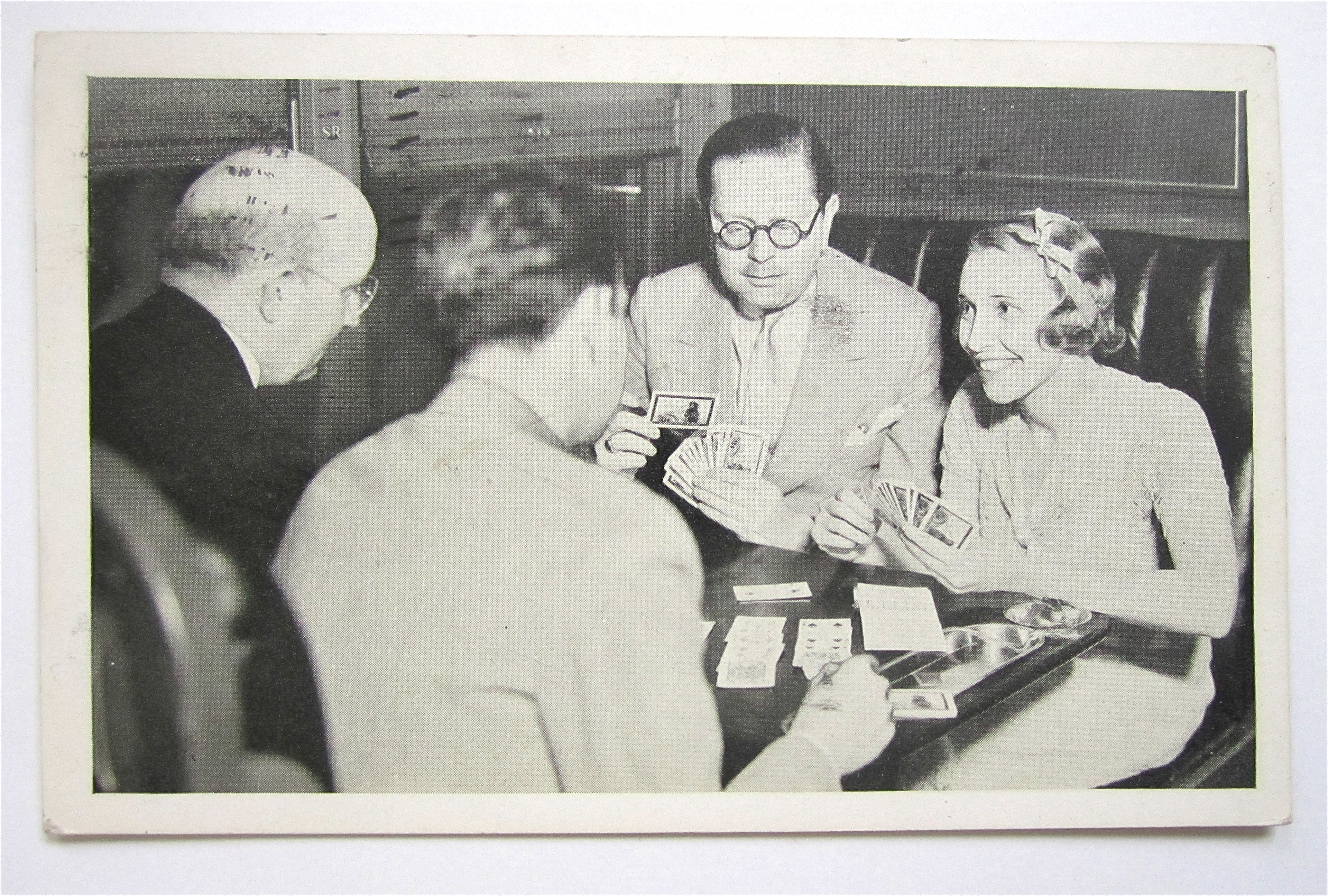 Men & Women Playing Cards Postcard